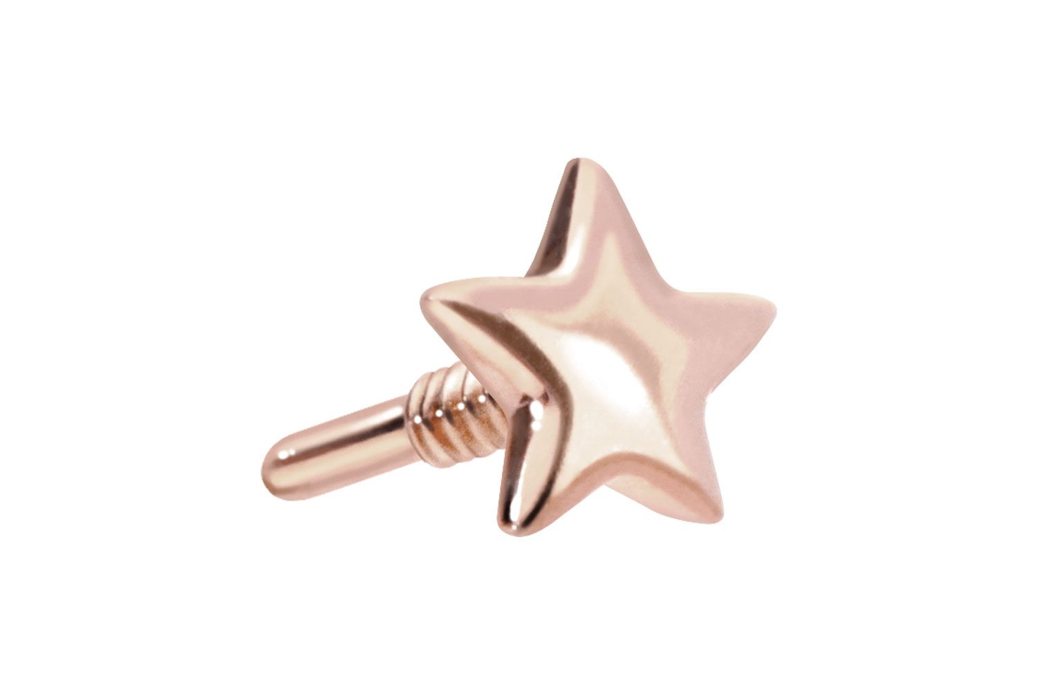 Piercing-Set 14 Karat Gold Schraubaufsatz mit Außengewinde STERN