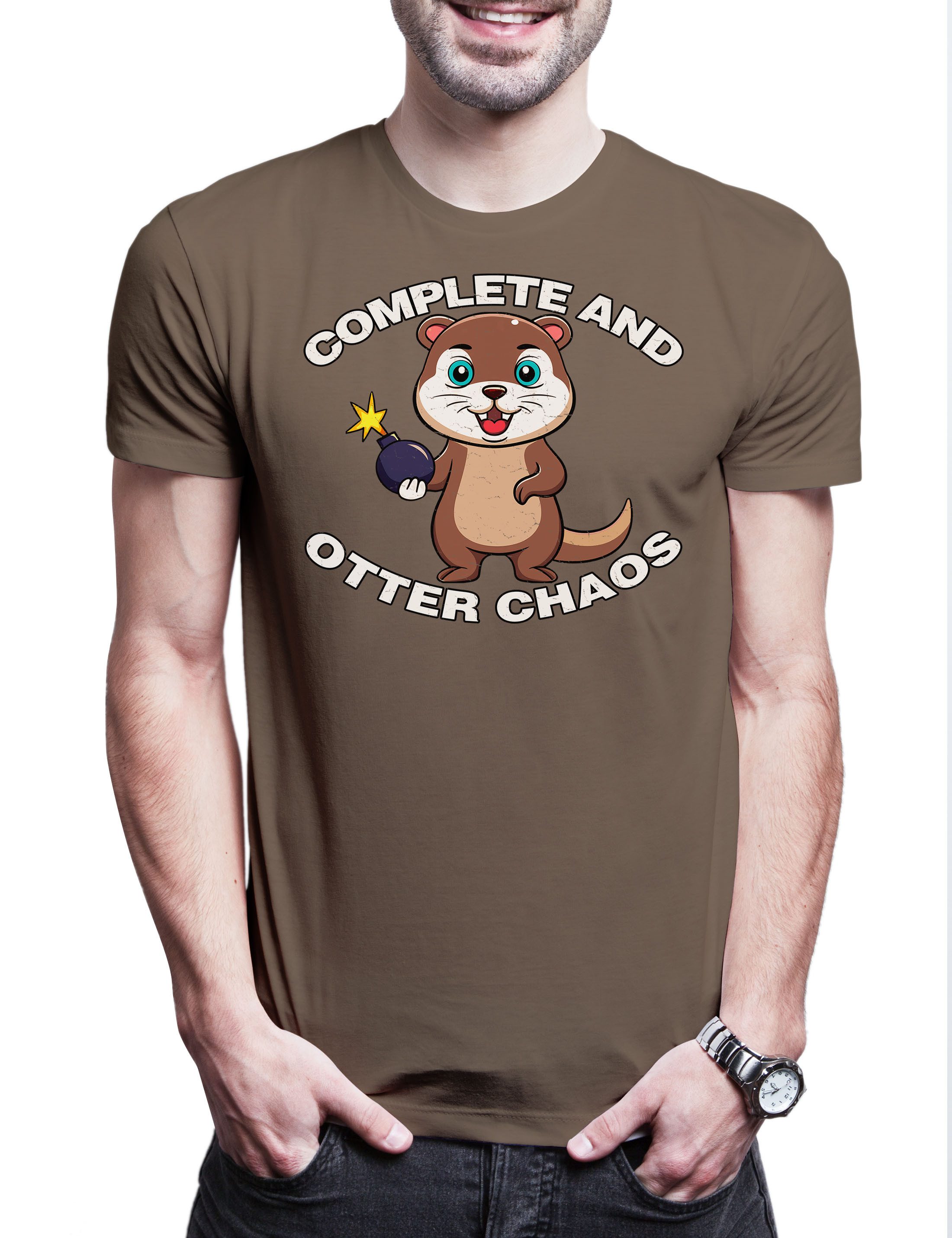 Print-Shirt Complete And Otter Chaos Herren T-Shirt Slogan Spruch Wildlife lontra