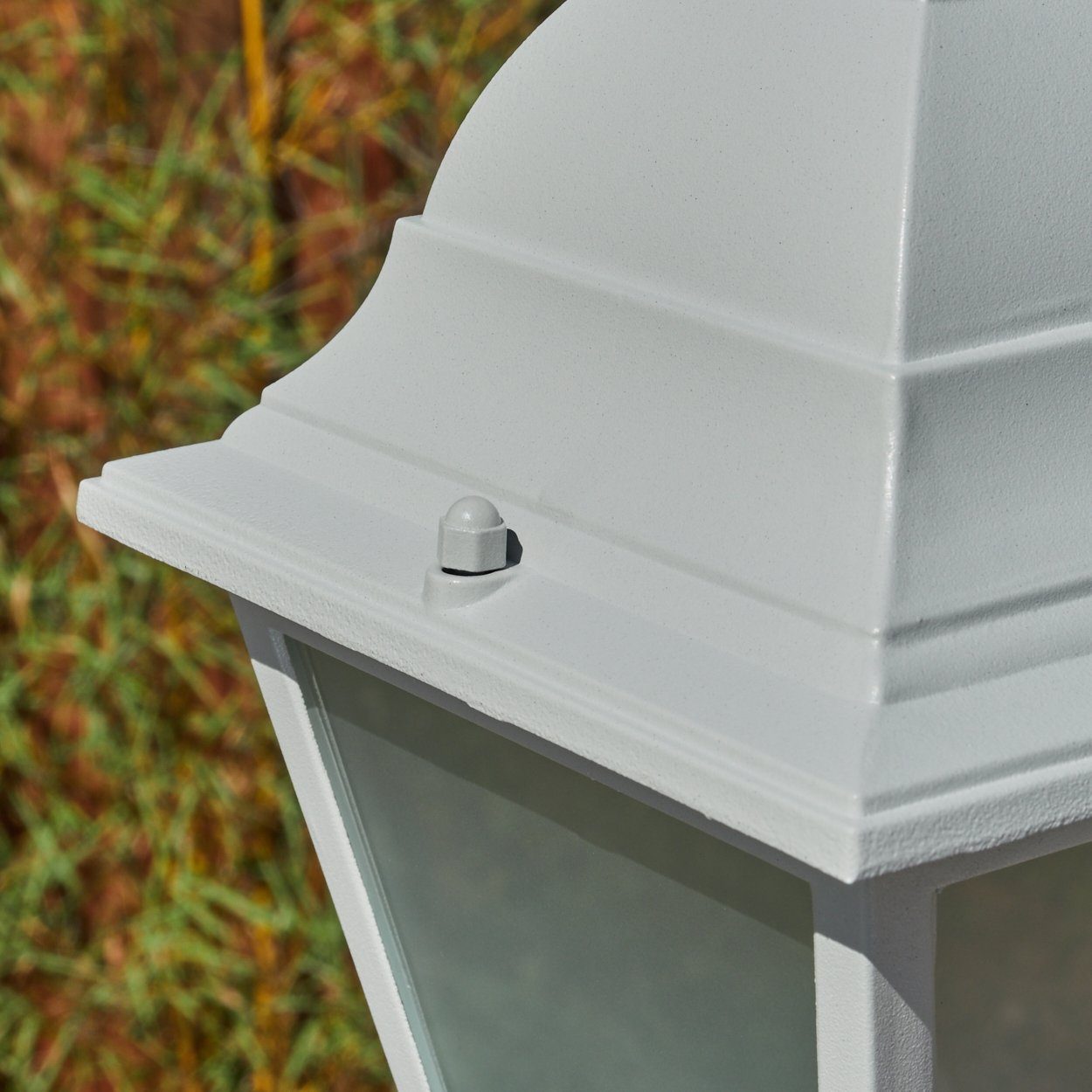 hofstein Außen-Stehlampe moderne Wegeleuchte aus Metall/Glas in Weiß/Milchglas, ohne Leuchtmittel, Kandelaber, Gartenbeleuchtung IP44, 3x E27, ohne Leuchtmittel