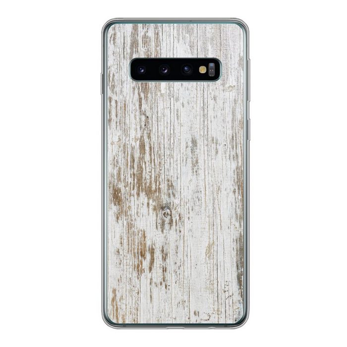 MuchoWow Handyhülle Struktur der Holzbretter Phone Case Handyhülle Samsung Galaxy S10 Silikon Schutzhülle