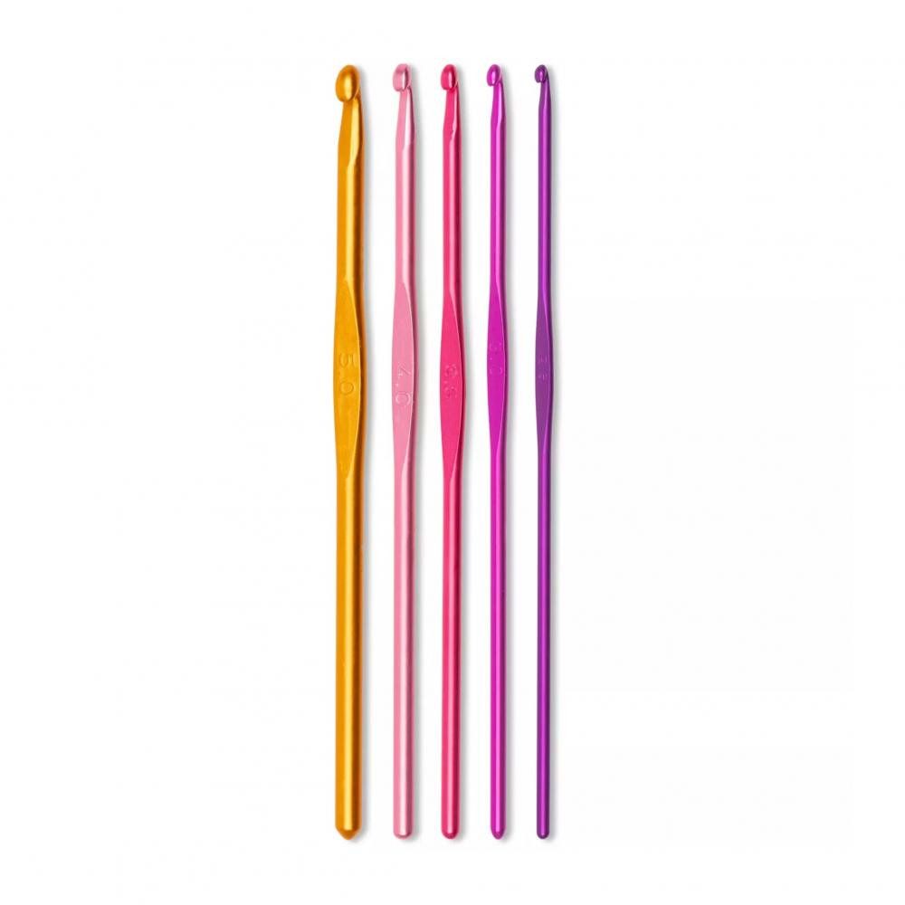 Prym Häkelnadeln - Häkelnadel-Set ALU COLOUR (Stärken 2,5-5,0 mm), 5 St.