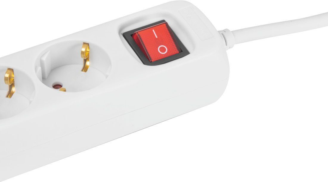 Hama 3-fach, mit Schalter, 5 m, Weiß, mit erhöhtem Berührungsschutz Steckdosenleiste 3-fach (Kabellänge 5 m), Mehrfachsteckdose, Schalter,erhöhter Berührungsschutz