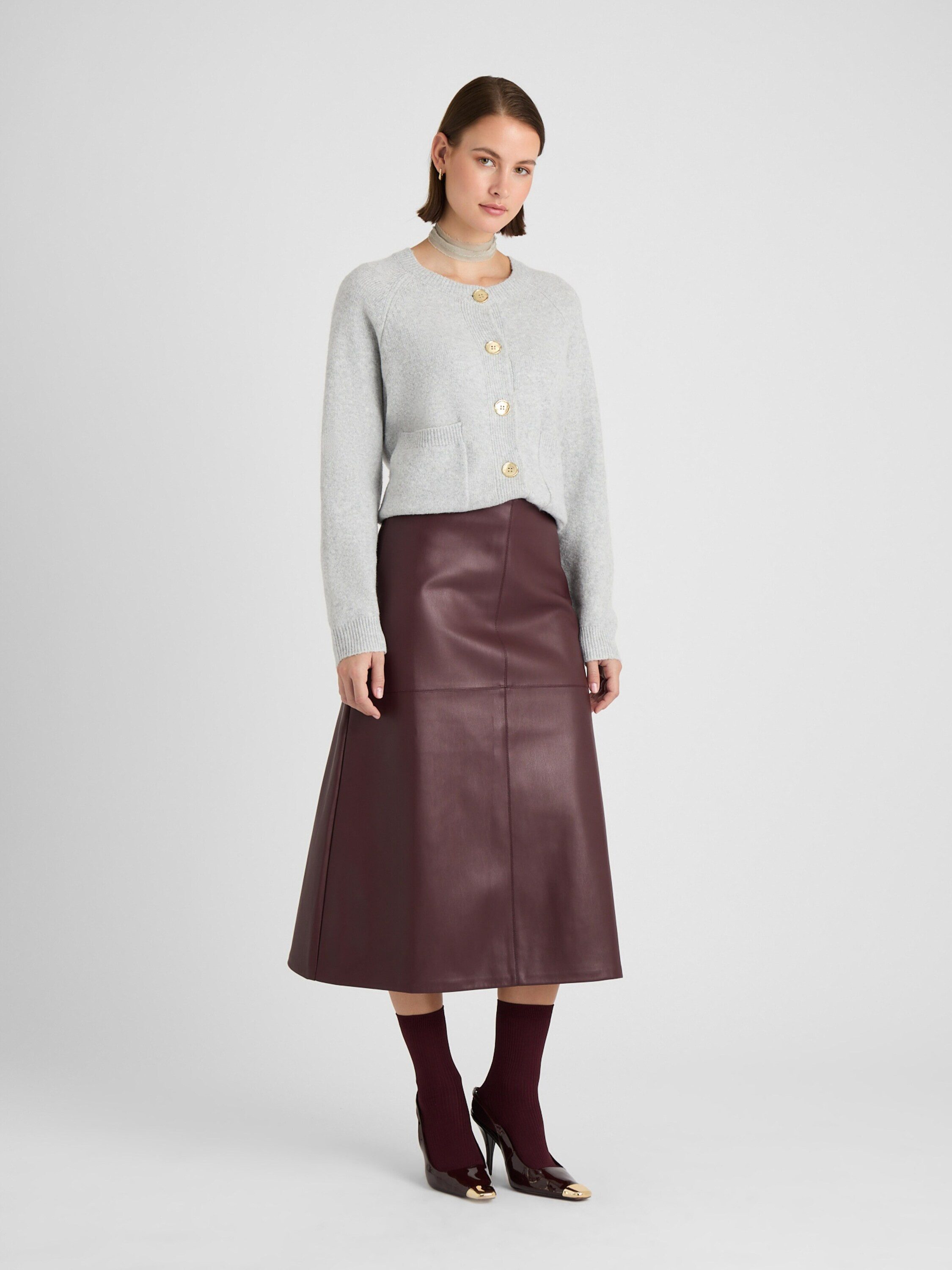 Guido Maria Kretschmer Women Lederrock Maura (1-tlg) Plain/ohne Details