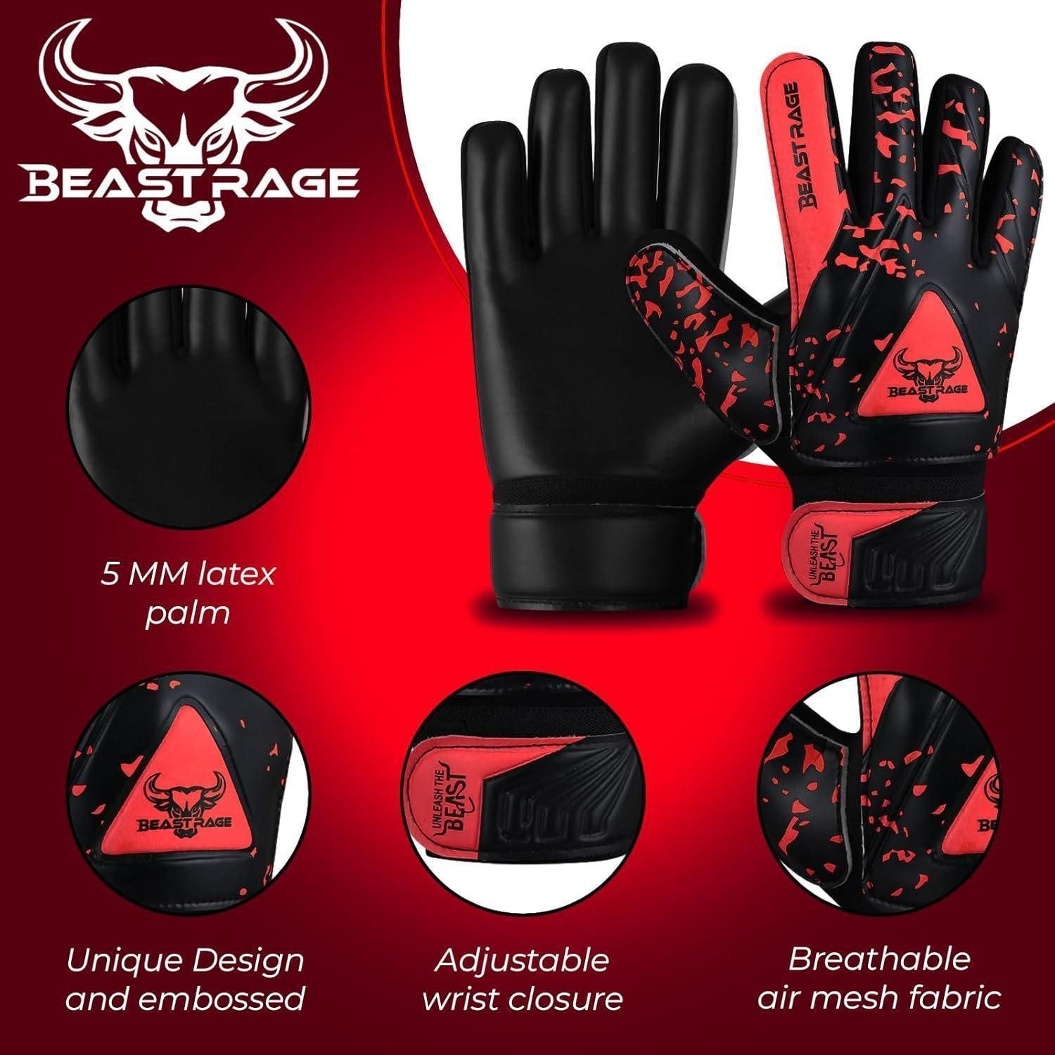 LuxusKollektion Torwarthandschuhe Torwarthandschuhe Kinder Jugend Grip Größe 8 (M L) Rot