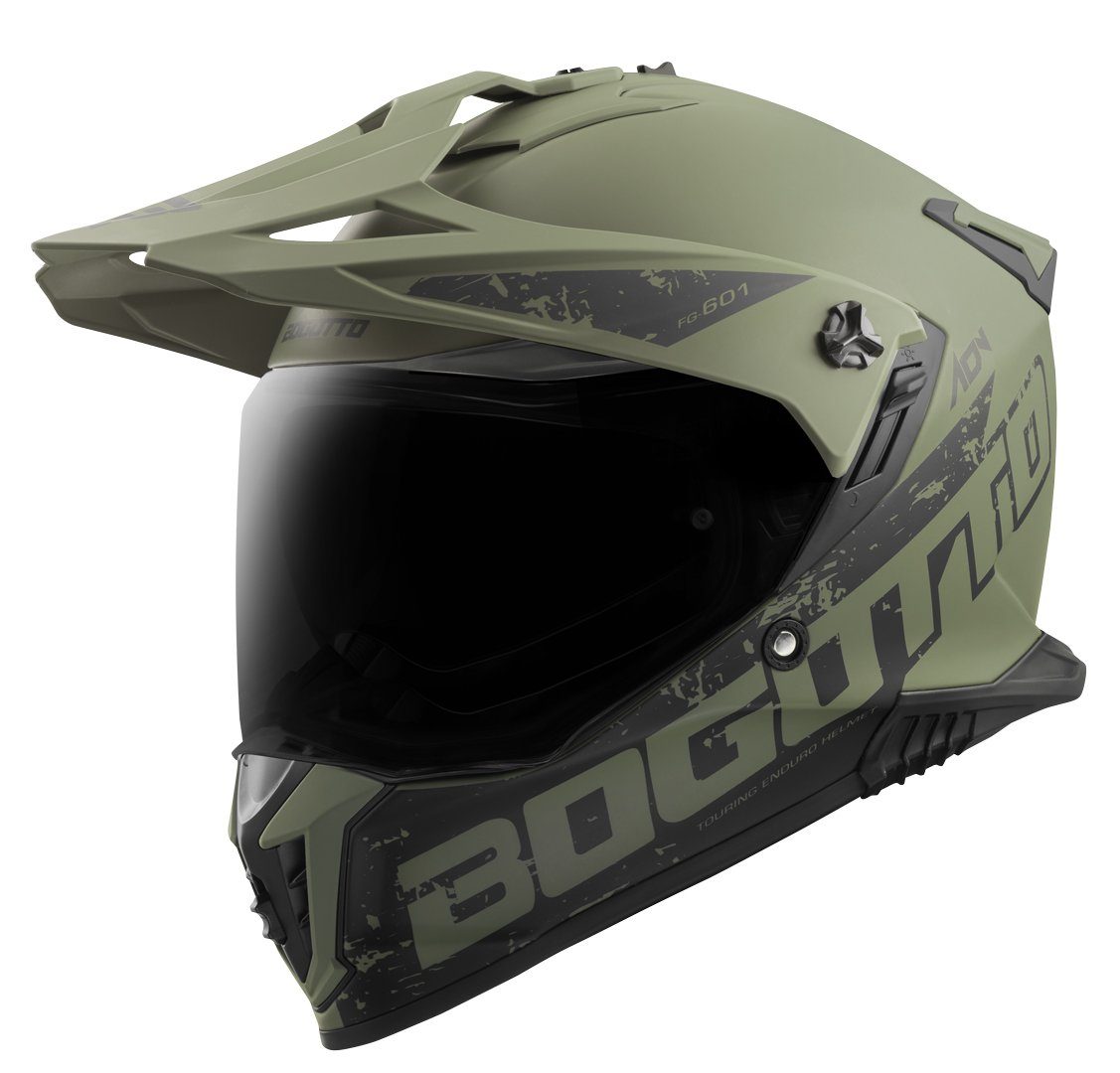 Bogotto Motocrosshelm FG-601 Duo Fiberglas Enduro Helm, Vorbereitet Für Kommunikationssystem,notfallsystem-polsterung (eq