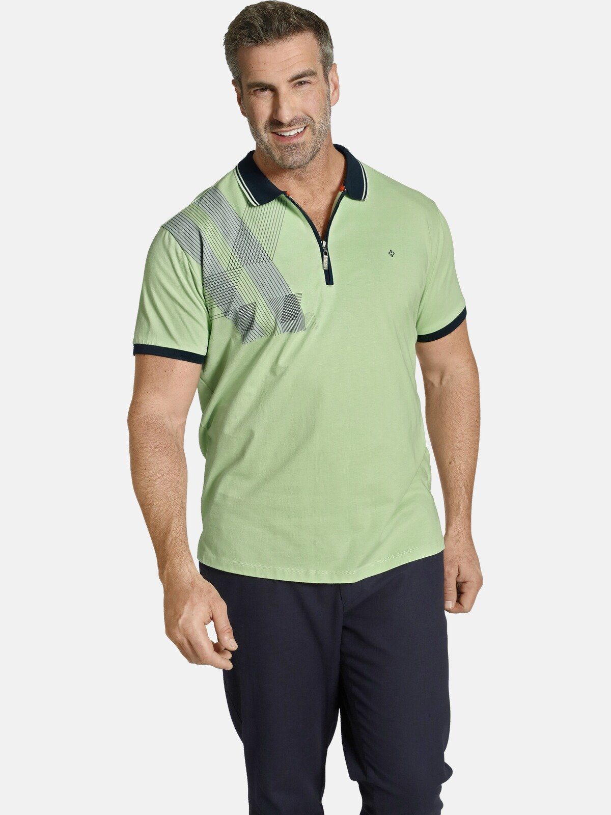 Charles Colby Poloshirt EARL SINNS mit Zipper am Polokragen