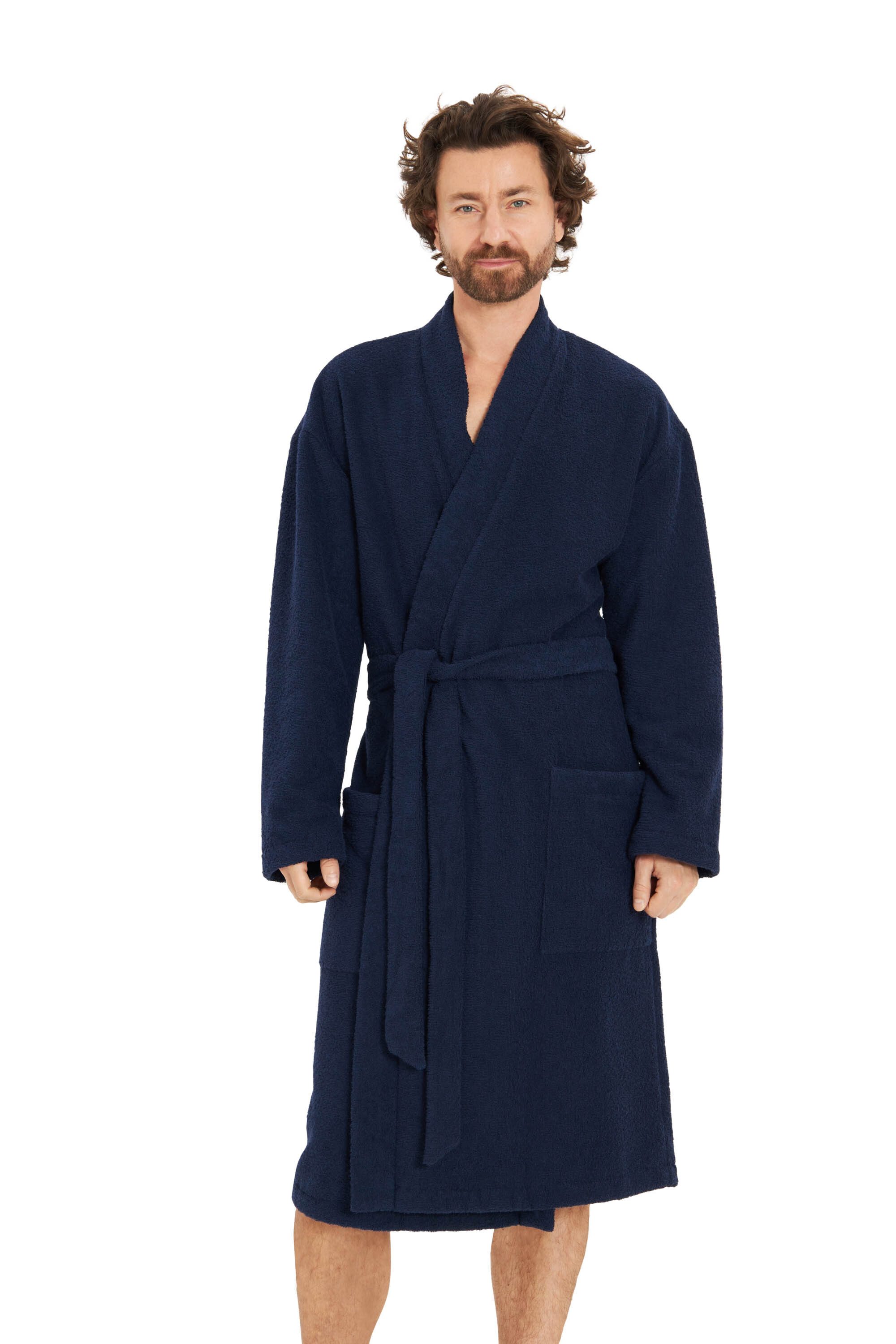 Rösch Herrenbademantel 1667325, 115 cm, 90% Baumwolle/10% Polyester günstig online kaufen
