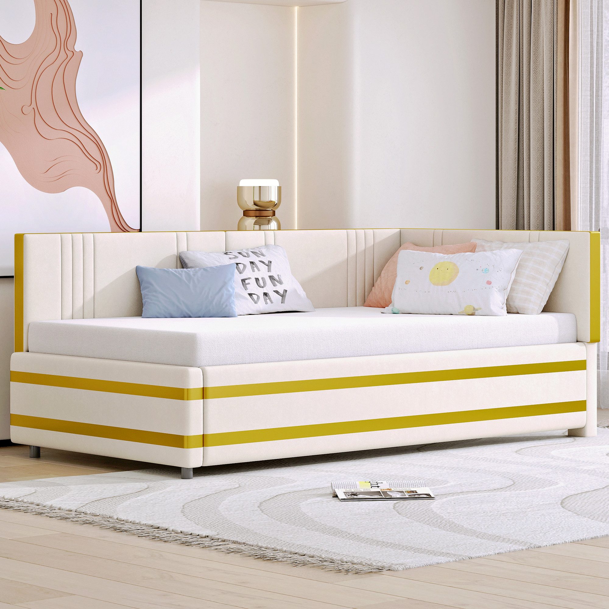 STILVORA Polsterbett 90×200 Polsterbett mit Matratze,Tagesbett günstig online kaufen