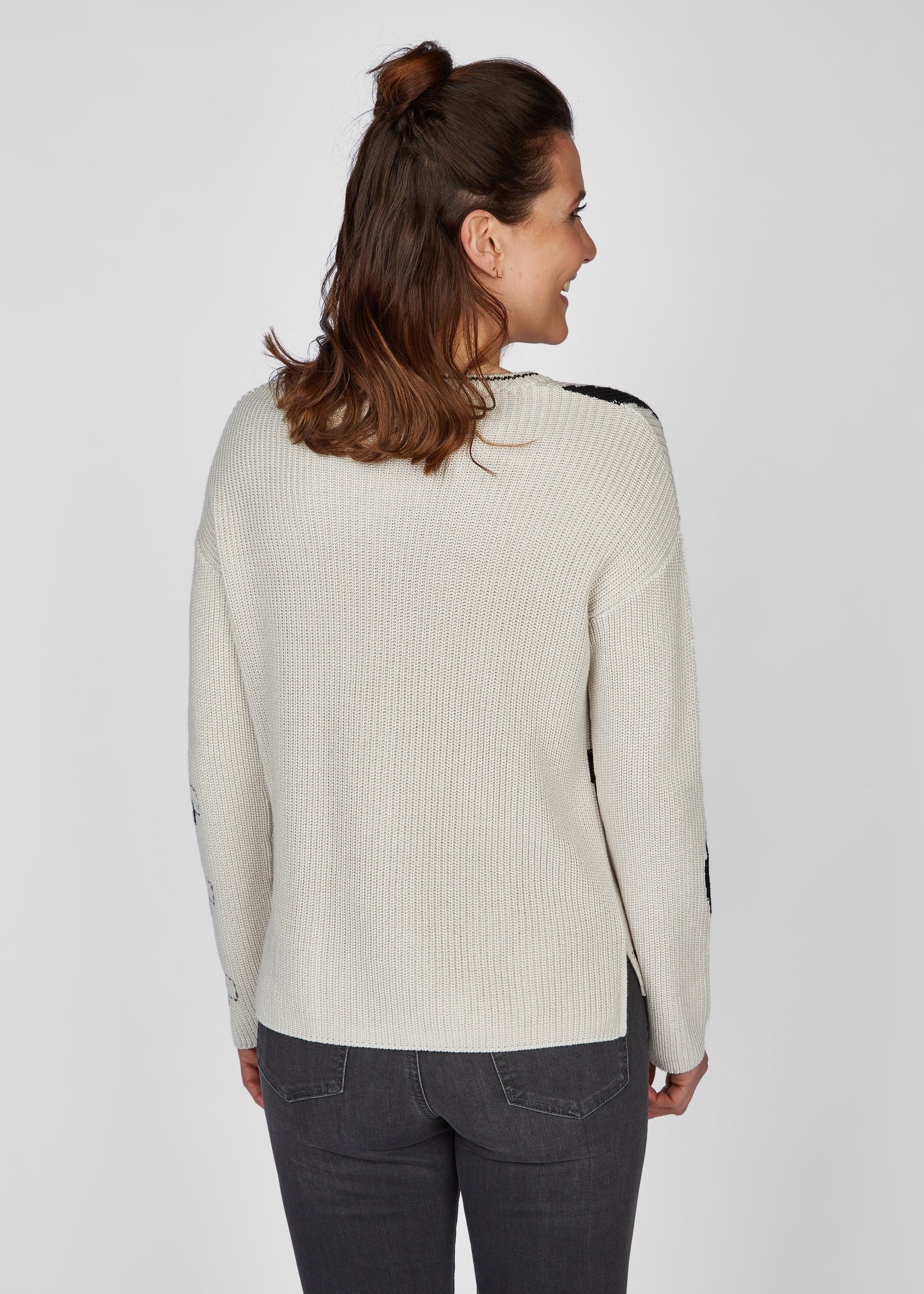 mit Rabe Muster modischem Strickpullover