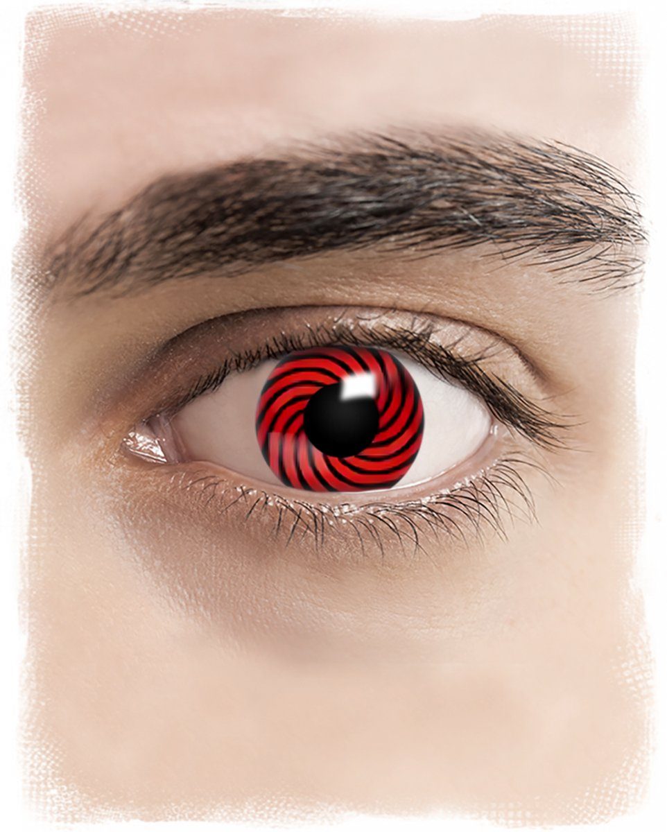 Horror-Shop Farblinsen Twisted Red & Black Kontaktlinsen