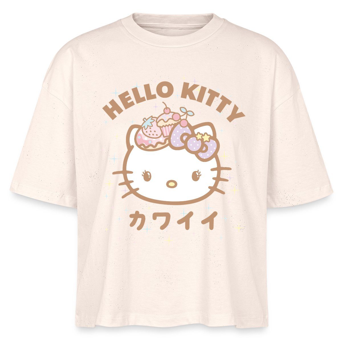 T-Shirt Hello Kitty Kawaii Stil Boxy Shirt Damen
