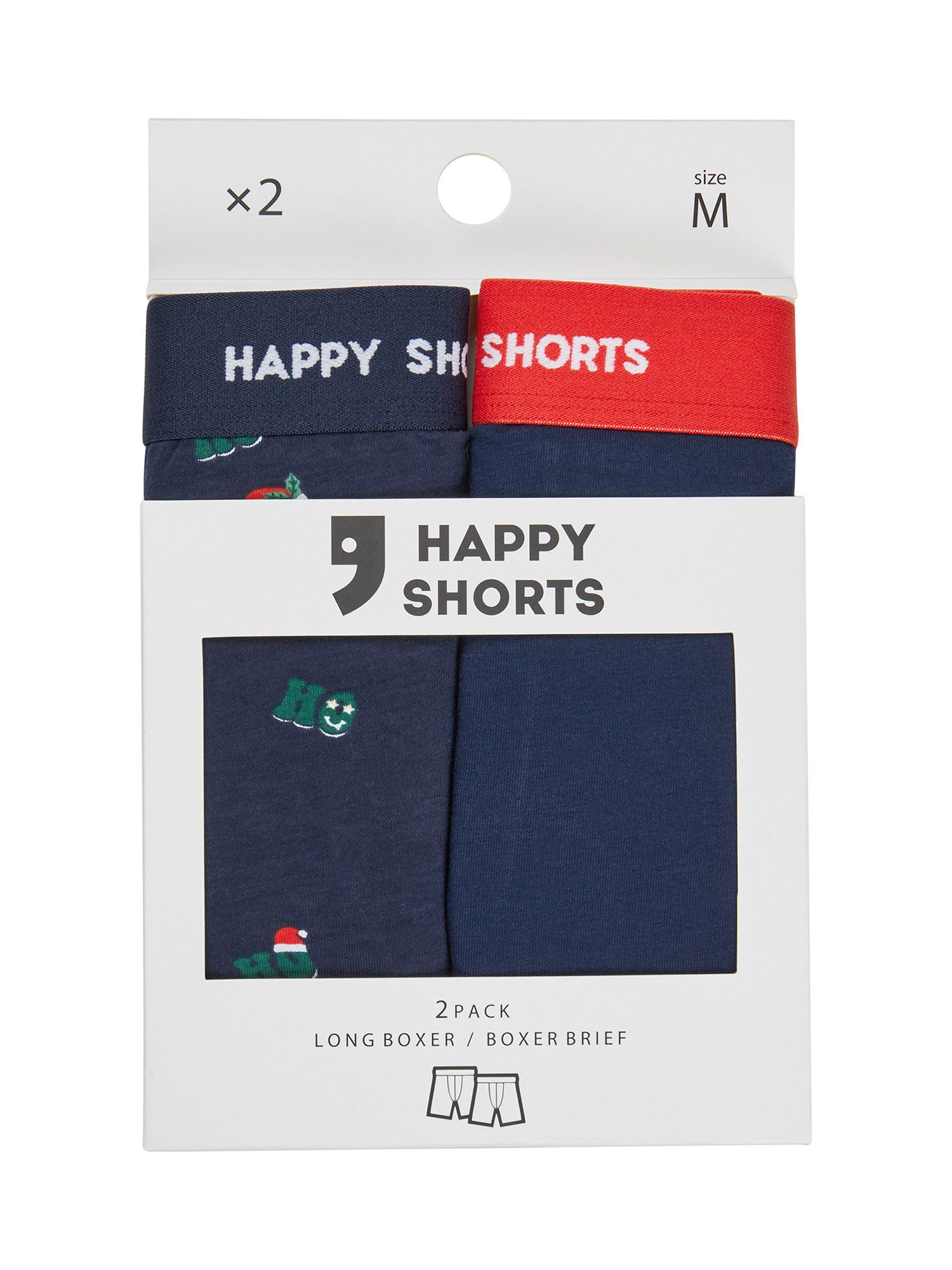 HAPPY SHORTS Langer Boxer XMAS Boxer Briefs (2-St) HOHOHO Trunks Retroshorts Boxershorts Weihnachten