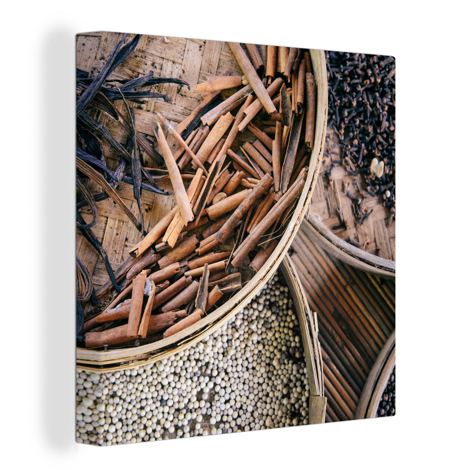 OneMillionCanvasses® Leinwandbild Kräuter auf der Kaffeeplantage, (1 St), Leinwand Bilder für Wohnzimmer Schlafzimmer bunt
