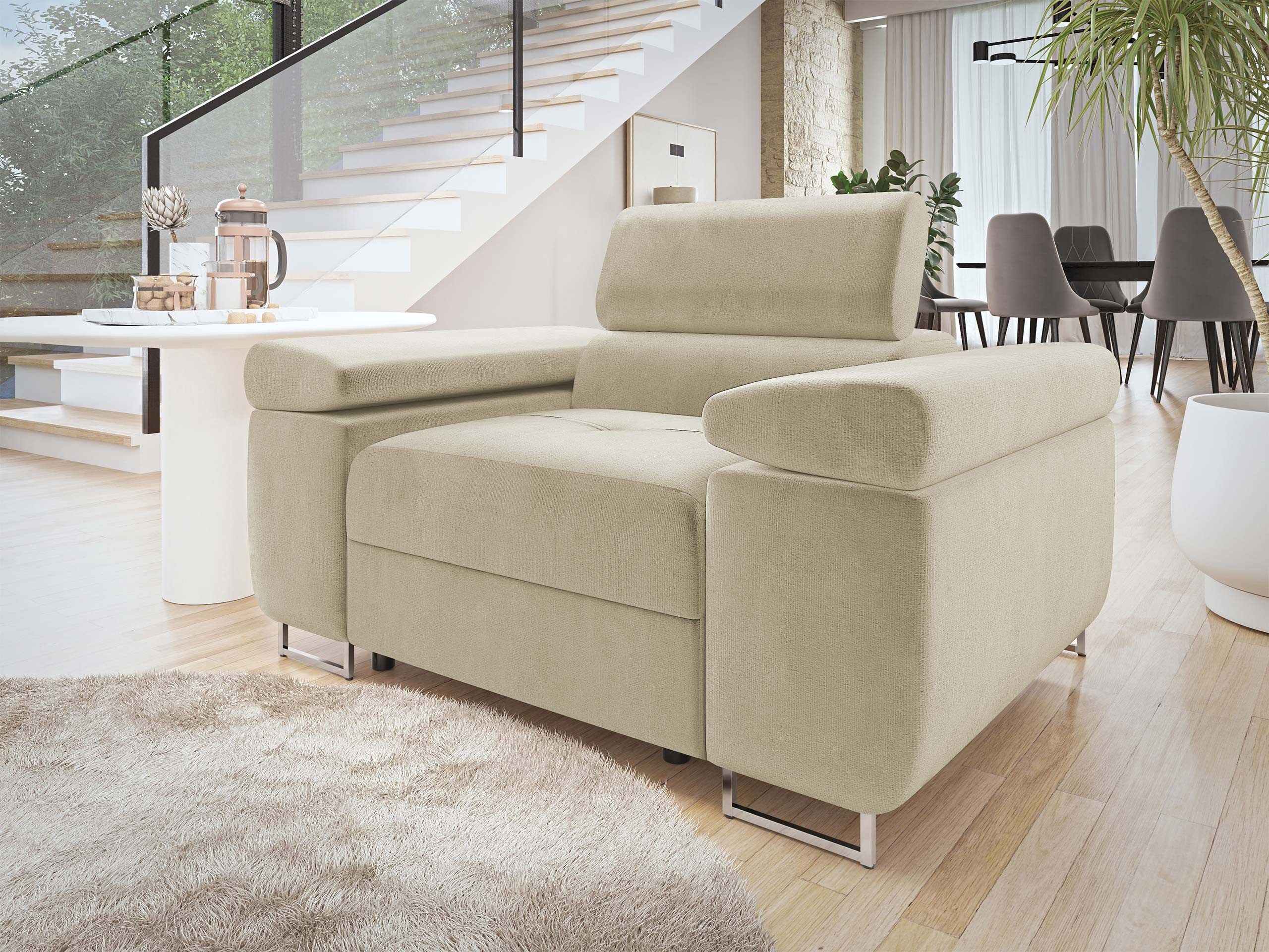 MIRJAN24 Sessel Torezio, Einstellbare Kopfstützen, 134x102x70-90 cm