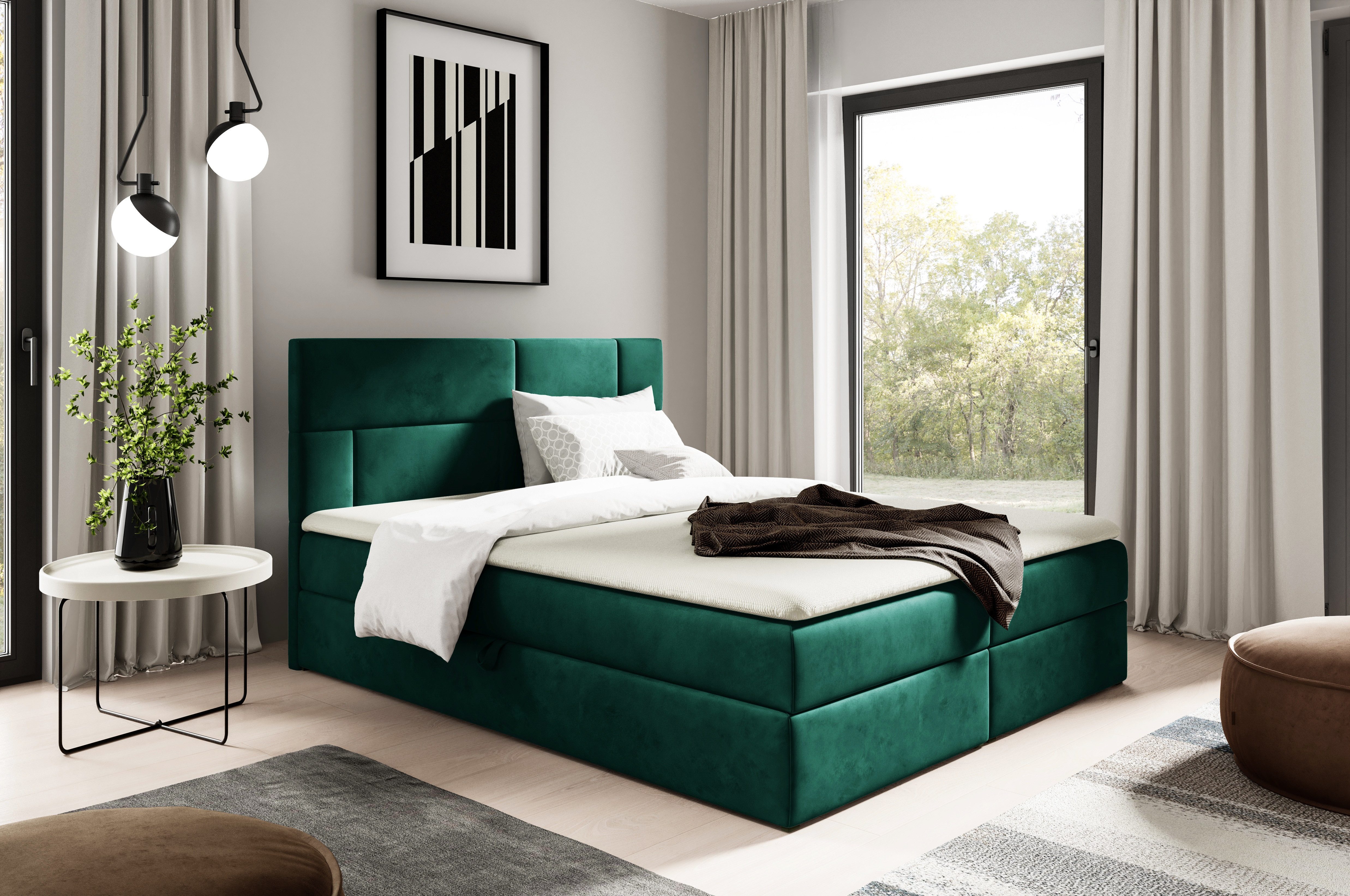 yourhouse24 Boxbett ORLANDO (Bonell-Matratze und Topper), mit zwei Bettkästen