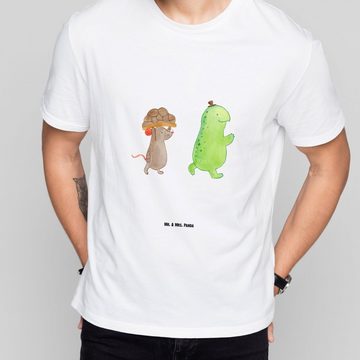 Mr. & Mrs. Panda T-Shirt Schildkröte & Maus - Weiß - Geschenk, Freunde, Hilfe, Tshirt, Jubiläu (1-tlg)