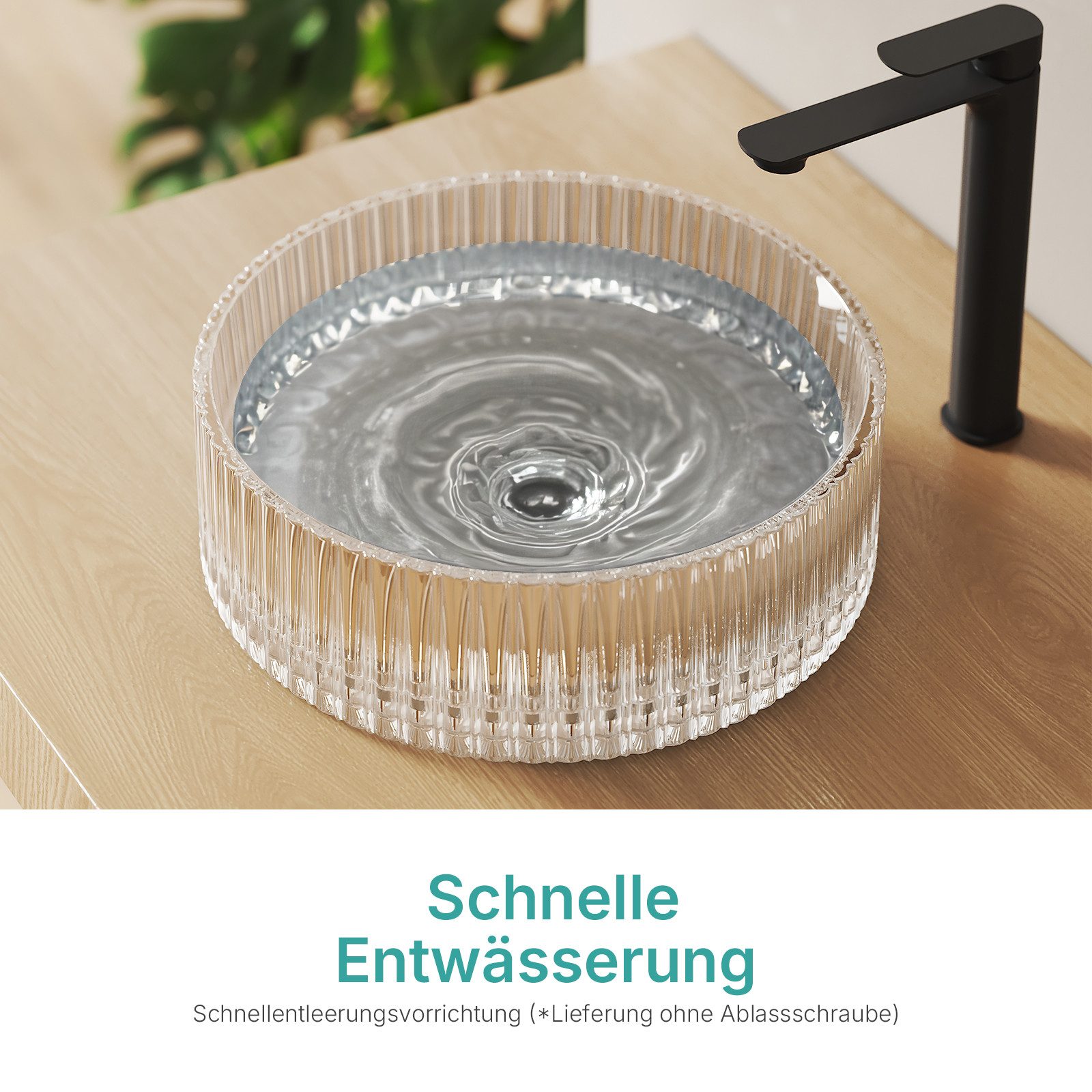 EMKE Aufsatzwaschbecken Rundes Glas Aufsatzwaschbecken 40 cm – modernes Des günstig online kaufen