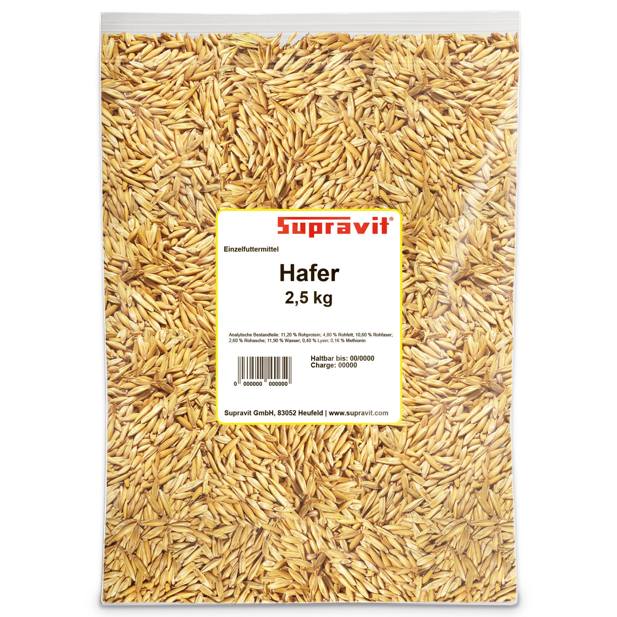 Supravit Hafer ganz Frischer gelber Futterhafer rein natürlich & ungeschält, Ergänzungsfutter für: Pferd