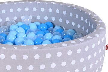 Knorrtoys® Bällebad Soft, Grey White Dots, mit 300 Bällen soft Blue/Blue/transparent; Made in Europe