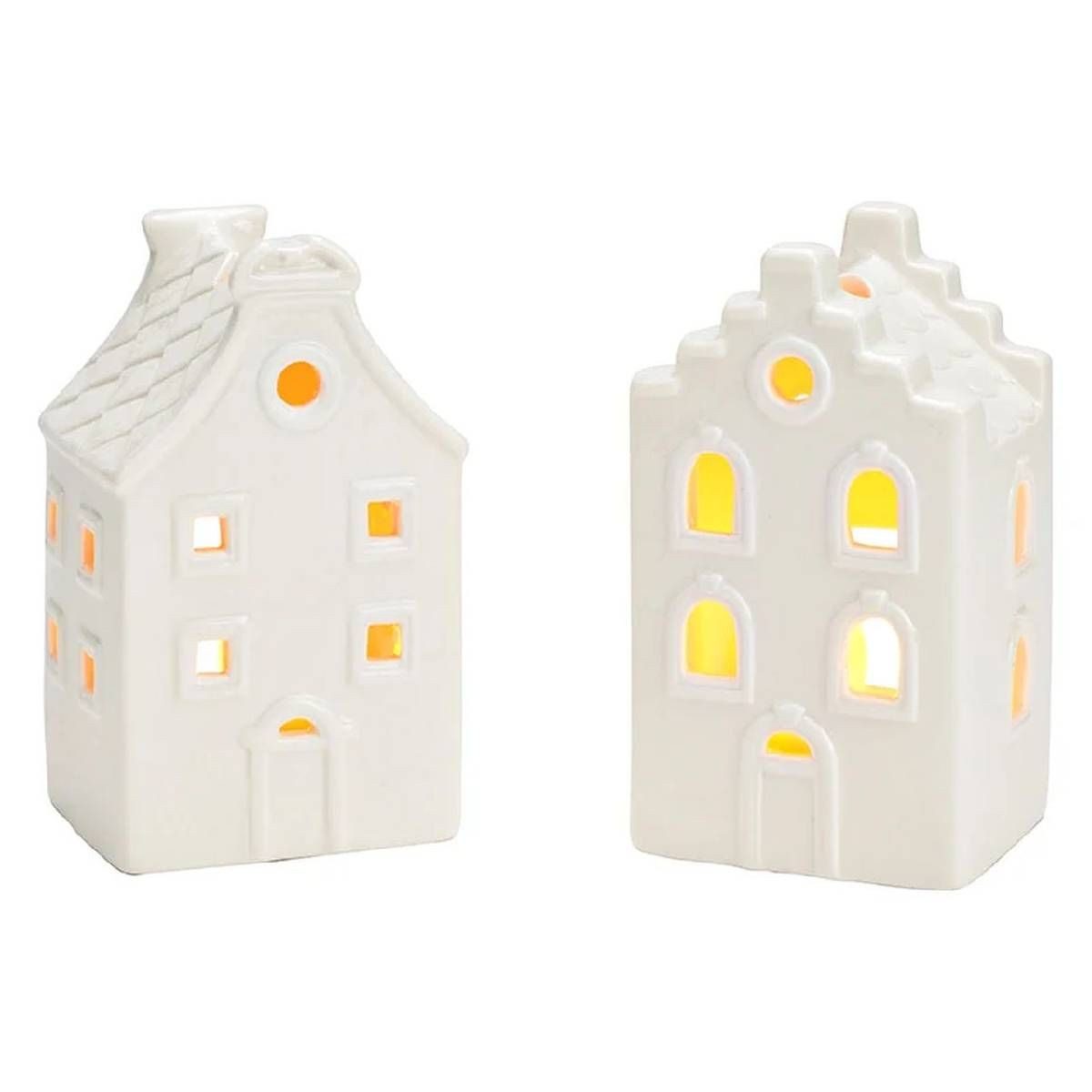 G. Wurm Teelichthalter 2er Set Lichthaus weiß aus Porzellan verschiedene Gr günstig online kaufen