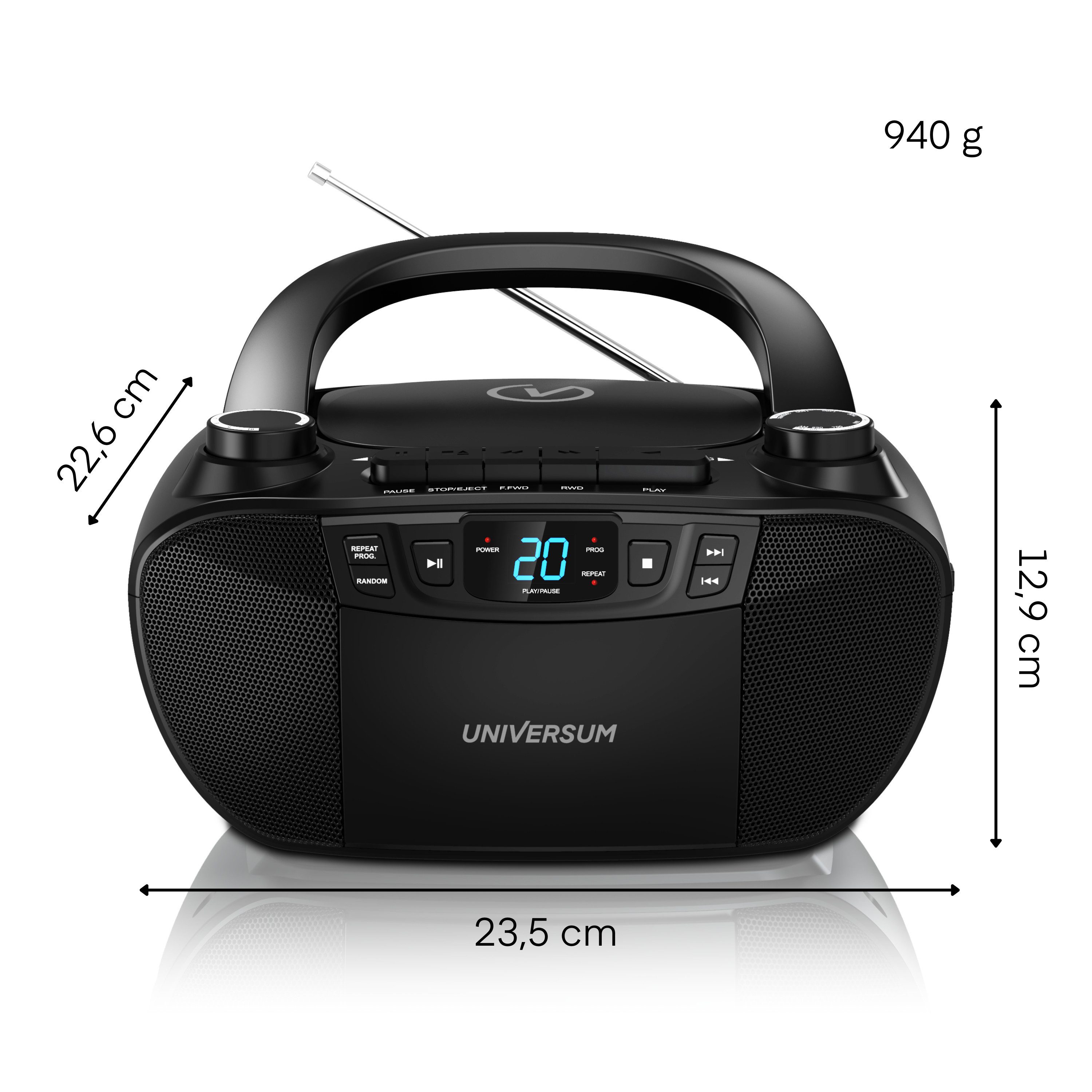 UNIVERSUM* BB 200 CD-Player (AM/FM Radio, Kassettenspieler, Kopfhöreranschluss, leicht zu bedienen) – Bild 5 von 5