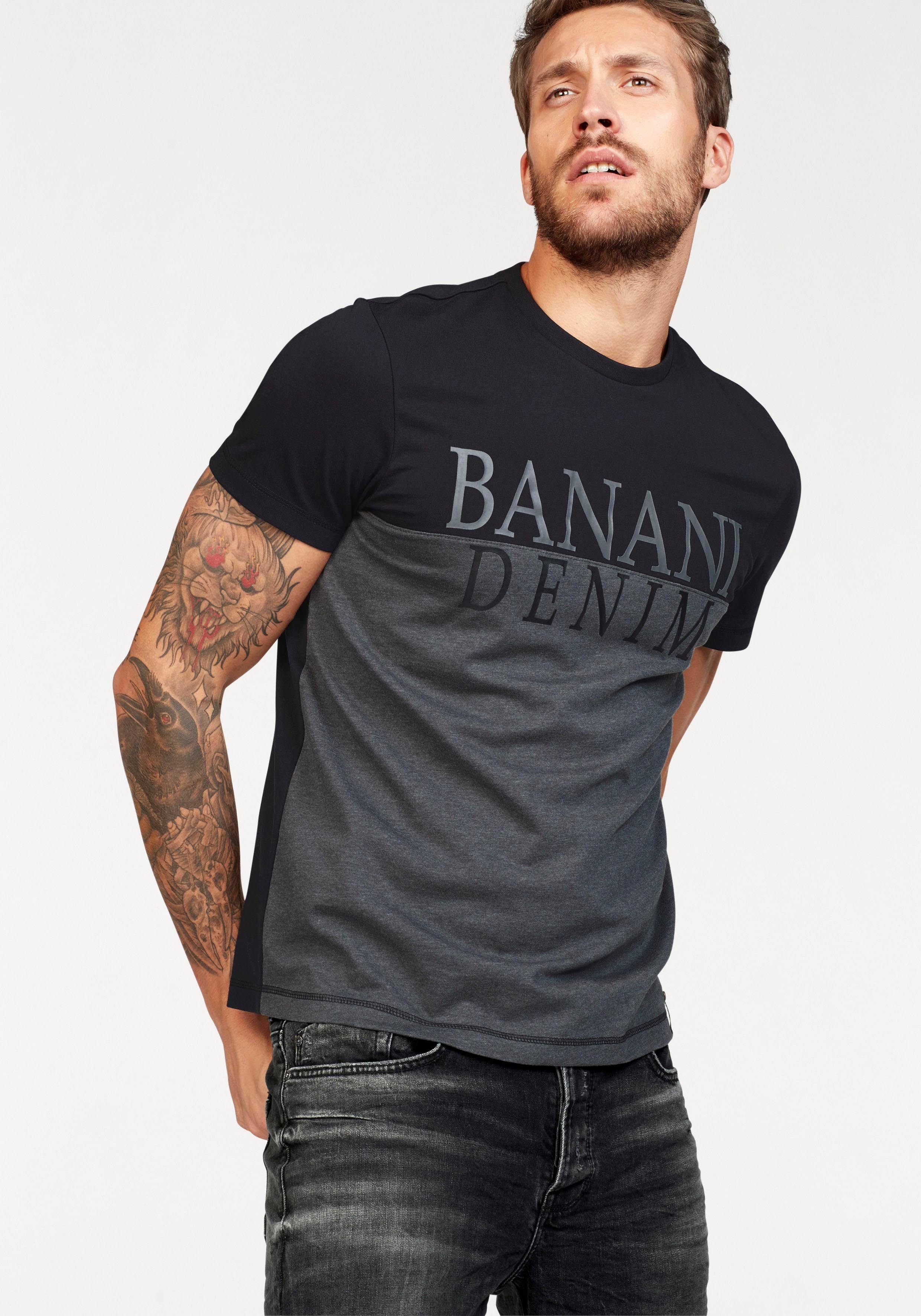 Bruno Banani T-Shirt kurzärmelig, schmal geschnitten, Casual-Stil, aus Baum günstig online kaufen