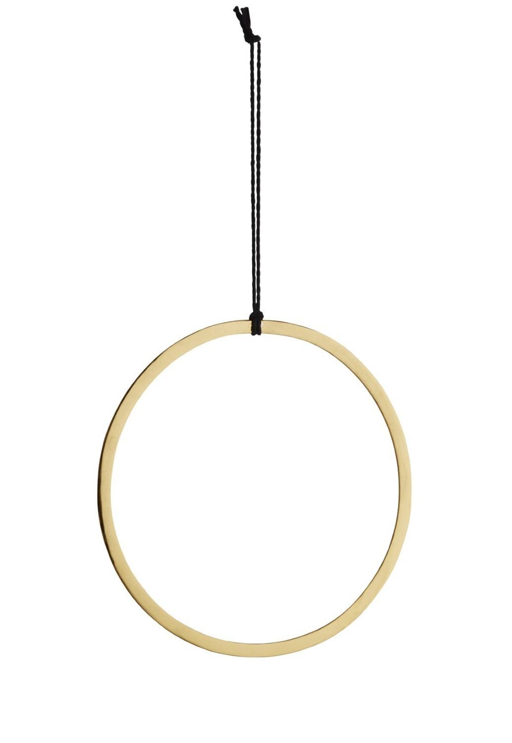 Kordel zum Aufhängen flach, in Durchmesser Metallring NaDeco mit Dekoobjekt 28cm, Gold,