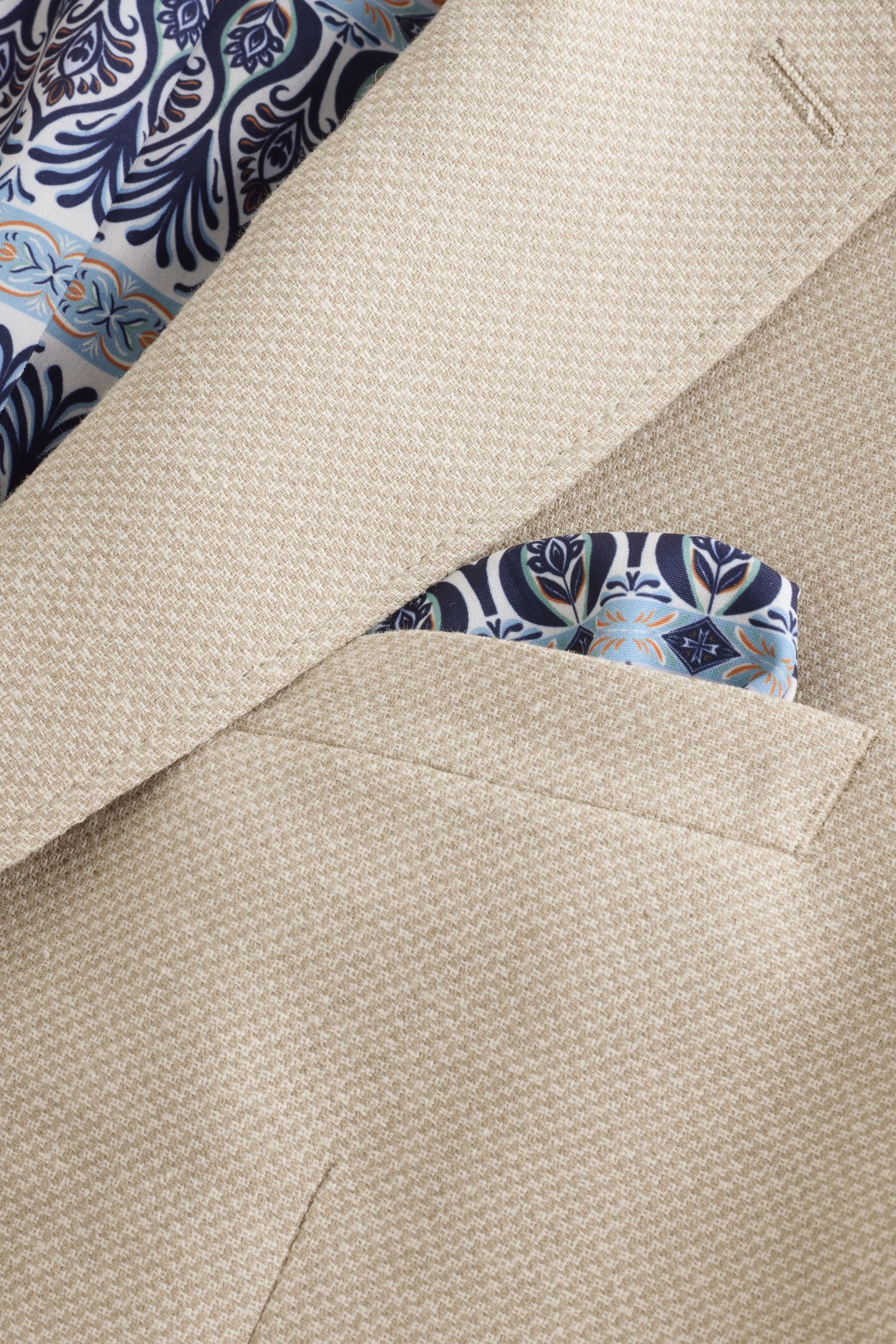 Next Jackenblazer Strukturiertes Slim Fit Sakko aus Leinengemisch (1-tlg)