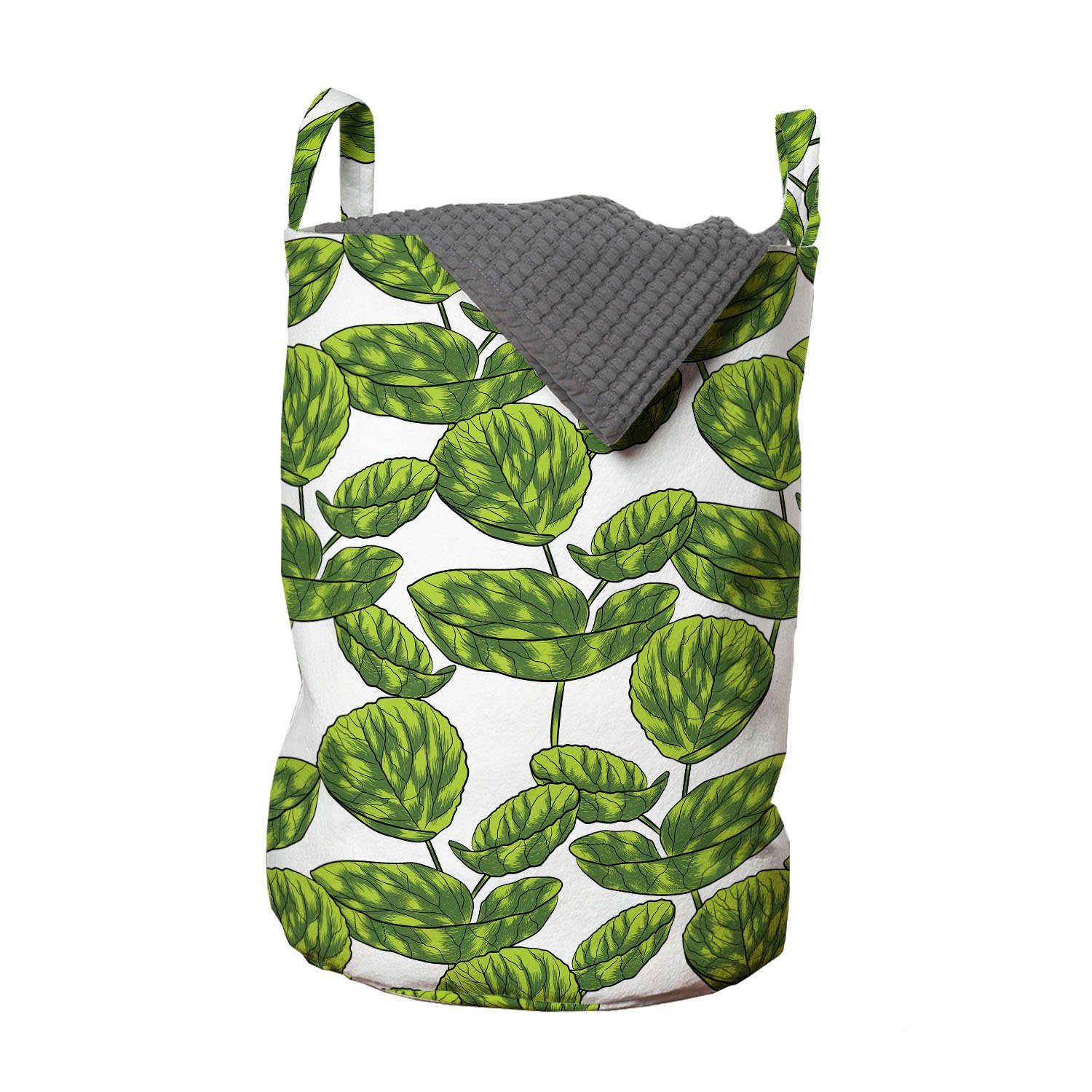 Abakuhaus Wäschesäckchen für Kordelzugverschluss mit Griffen warme Waschsalons, Pflanzen Jahreszeit Wäschekorb Blätter Tropische