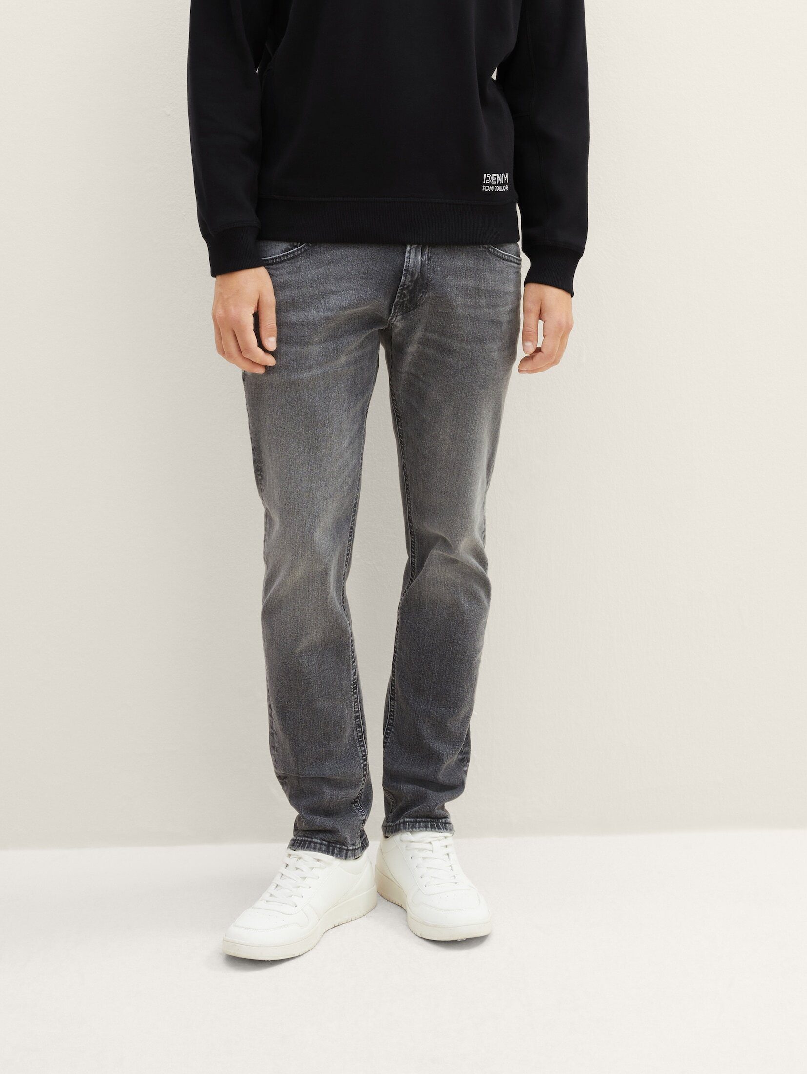 Straight-Jeans grey used TOM Piers mid Slim denim Denim Jeans TAILOR stone