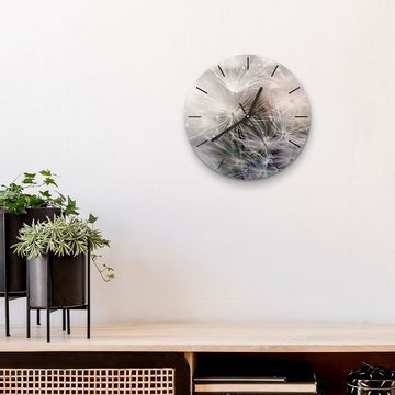 DEQORI Wanduhr 'Detailaufnahme Pusteblume' (Glas Glasuhr modern Wand Uhr Design Küchenuhr)