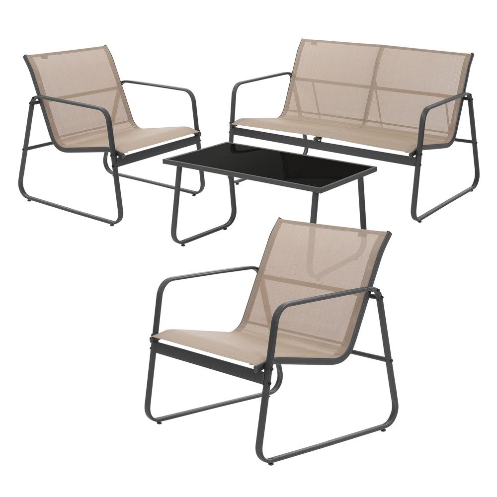 ML-DESIGN Gartenlounge-Set Balkonmöbel Set aus Stahl günstig online kaufen