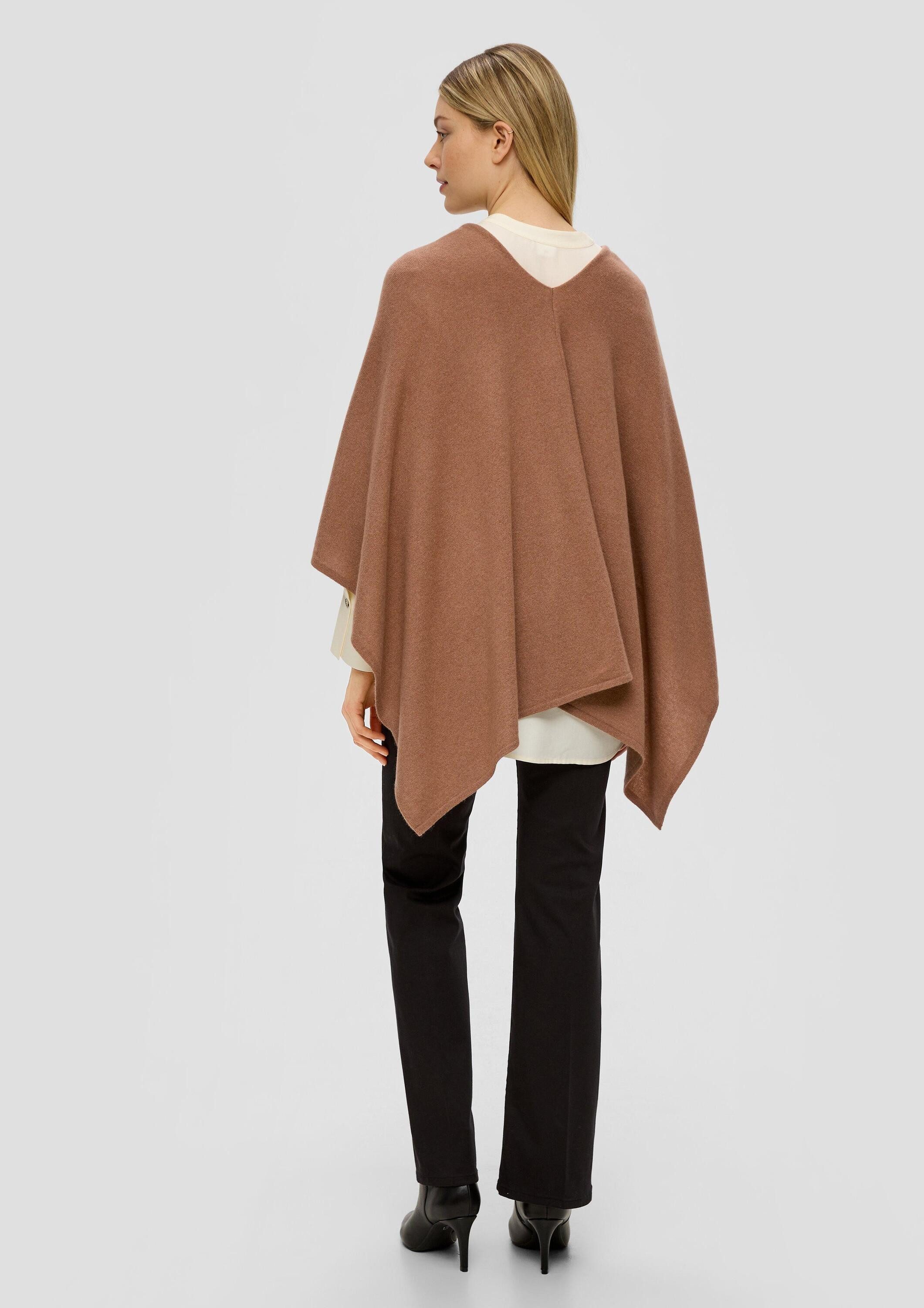 s.Oliver Poncho Strickjacke Poncho aus reinem Kaschmir
