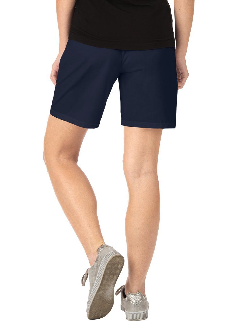 Trigema Jerseyhose TRIGEMA Sport-Shorts Innenslip navy mit Netz aus