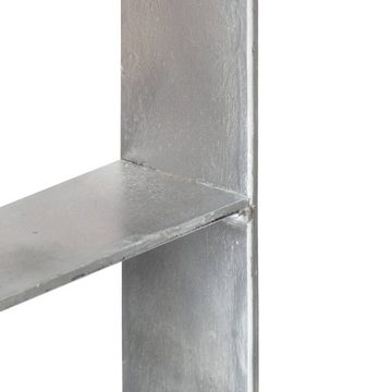 vidaXL Einschlagbodenhülse Pfostenträger 6 Stk Silbern 9660 cm Verzinkter Stahl Garten Bodenanker