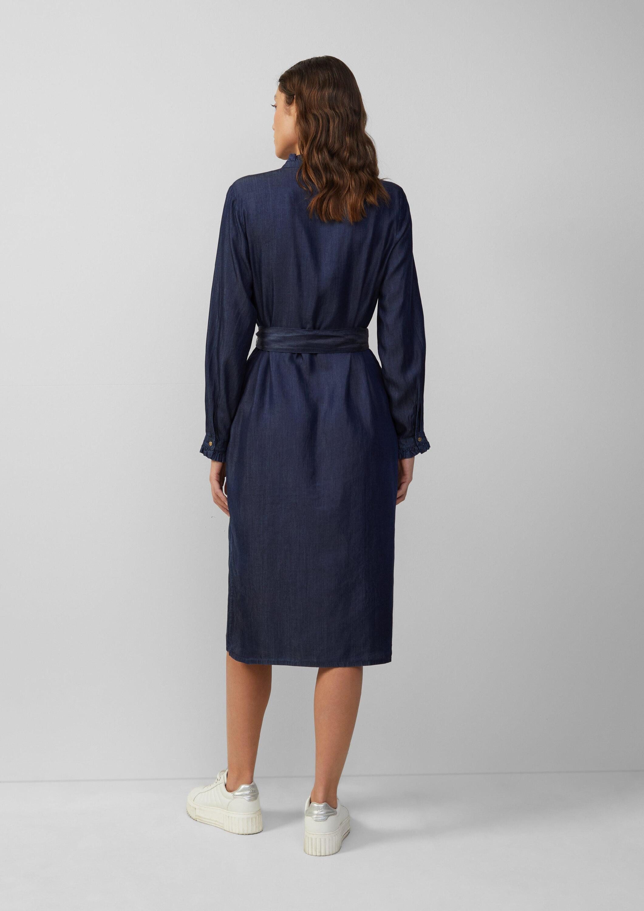 s.Oliver Midikleid Kleid Hemdblusenkleid in Denim-Optik