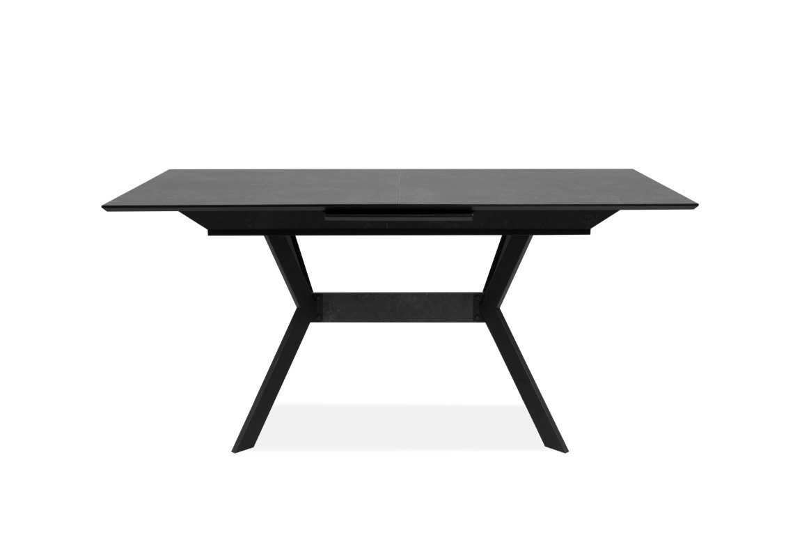 Finori Esstisch Esstisch Haro, Ausziehtisch, 160(200)x90, Stein dunkel / schwarz (No-Set), cm