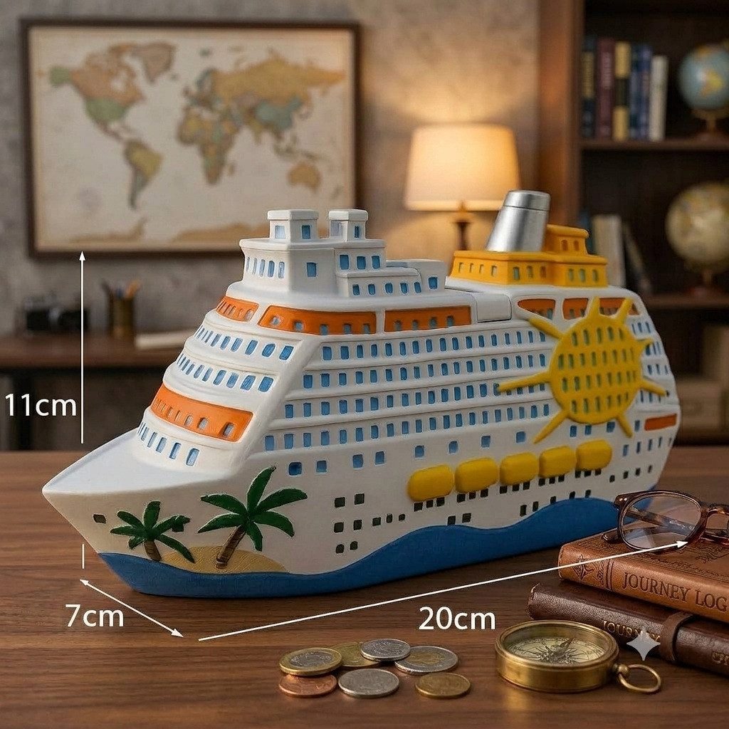 Wurm Spardose Spardose Sparschwein Sparbüchse Kreuzfahrschiff 20x11x7 cm – Bild 4 von 5
