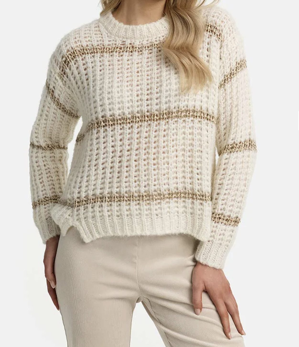 CATNOIR Wollpullover Pullover mit Alpaka CATNOIR creme