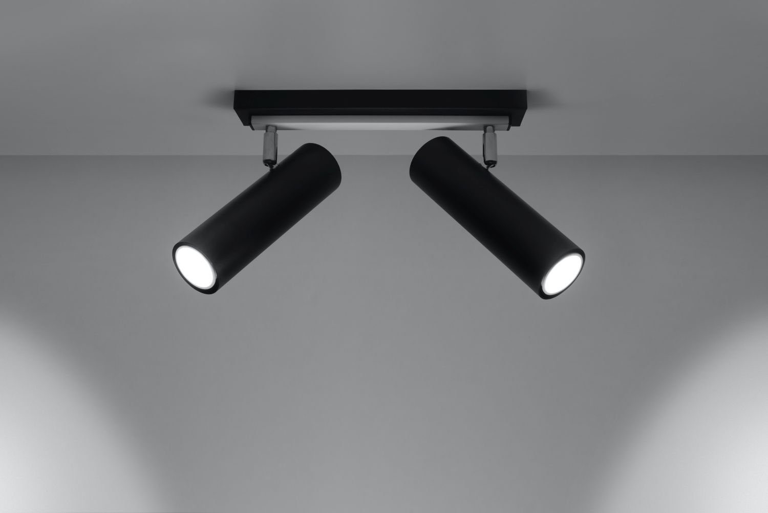 Metall DUCCIA, Deckenlampe L:30cm Schwarz GU10 Flur Licht-Erlebnisse Küche 2x ohne Leuchtmittel, Wohnzimmer Deckenstrahler