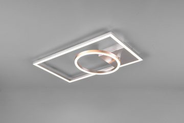 TRIO Leuchten LED Deckenleuchte VERSO, mehrere Helligkeitsstufen, LED fest integriert, Warmweiß, über Wandschalter dimmbar, Ring schwenkbar, 3000K, 3000 Lm, 30x50 cm
