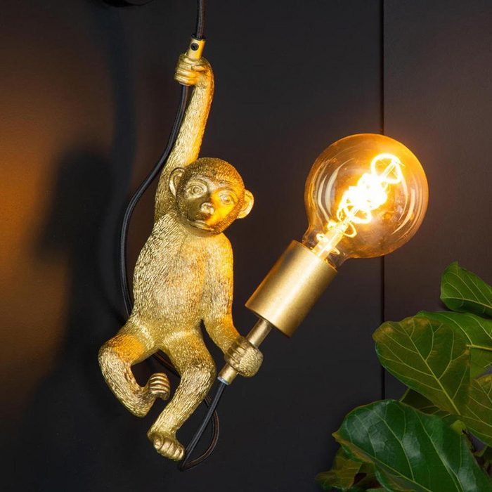 click-licht Wandleuchte Wandleuchte Extravaganza Chimp in Gold E27 keine Angabe Leuchtmittel enthalten: Nein warmweiss Wandleuchte Wandlampe Wandlicht