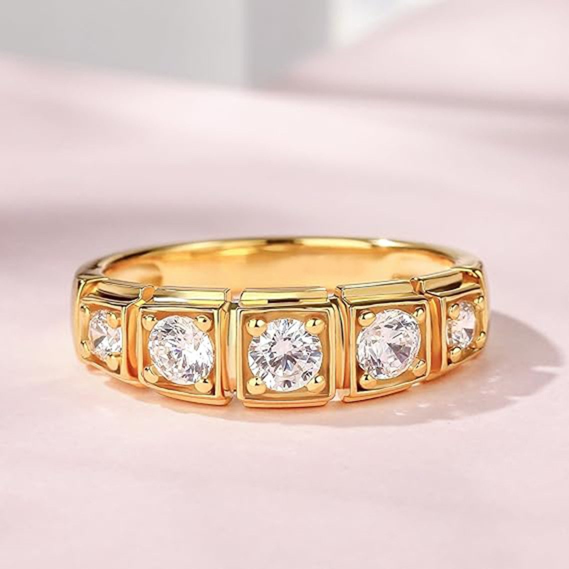 Jumpeak Diamantring Eheringe,Liebes geschenk für sie,Geschenk ideen für frau,diamond, Mitte: 0.15ct Seiten: Zwei Steine mit 0.12ctZwei Steine mit 0.08ct