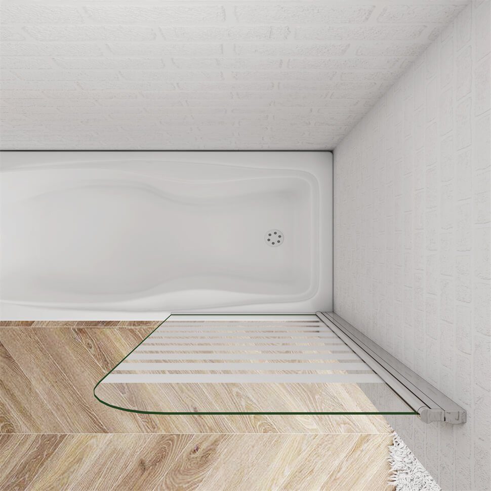 duschspa Badewannenaufsatz Badewannenaufsatz NANO Glas mit Querstreifen Drehwand Duschtrennwand, Einscheibensicherheitsglas, (Set), Glas – Bild 5 von 5