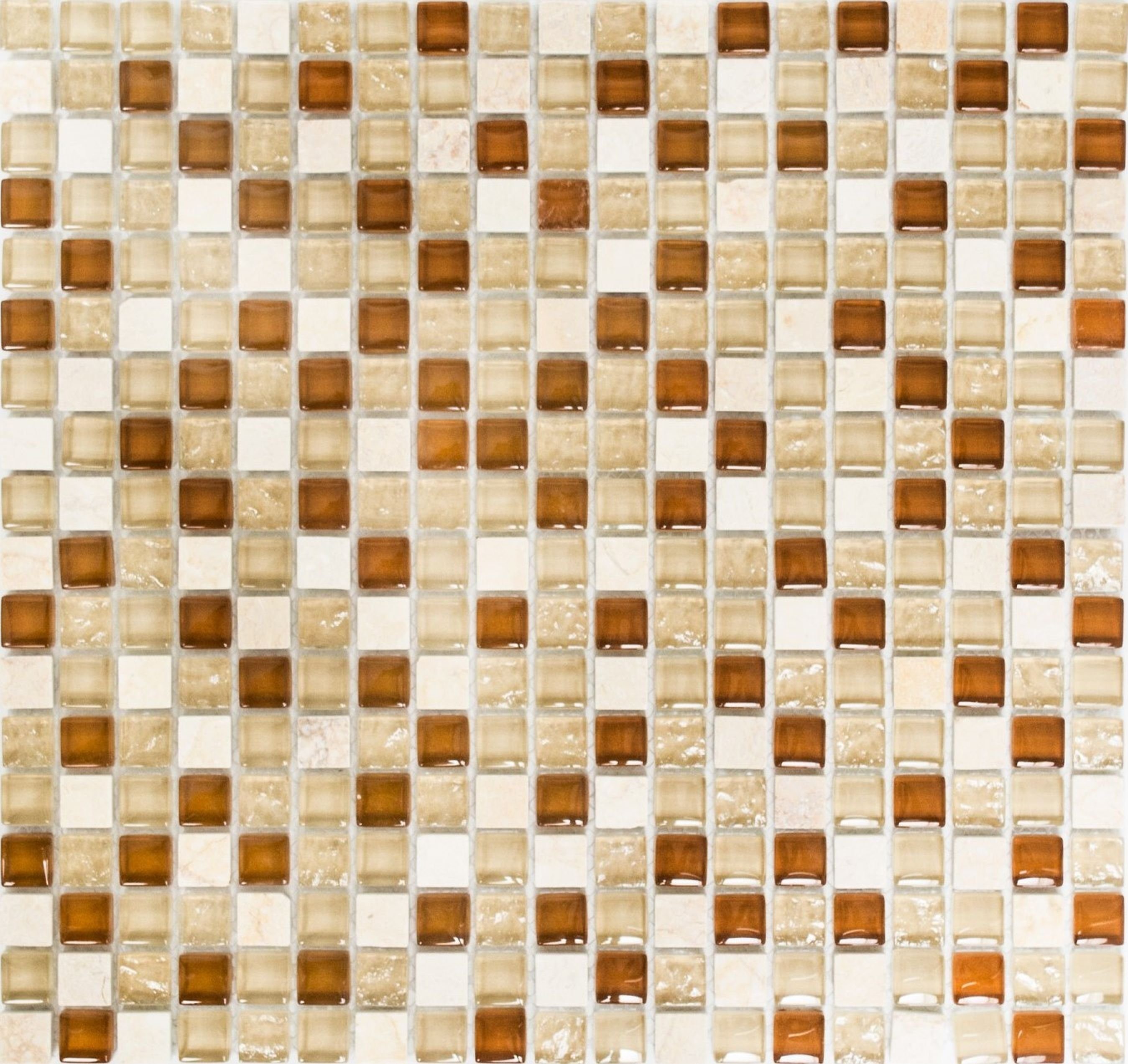 Mosani Mosaikfliesen Glasmosaik Naturstein Mosaikfliese beige creme ockerbraun
