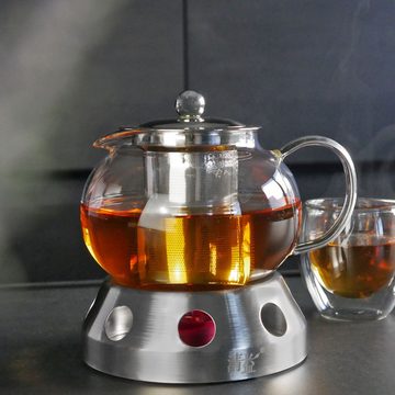 Intirilife Teestövchen, (1-tlg), Teekannen Wärmer Edelstahl Tee Stövchen für hitzebeständige Teekannen