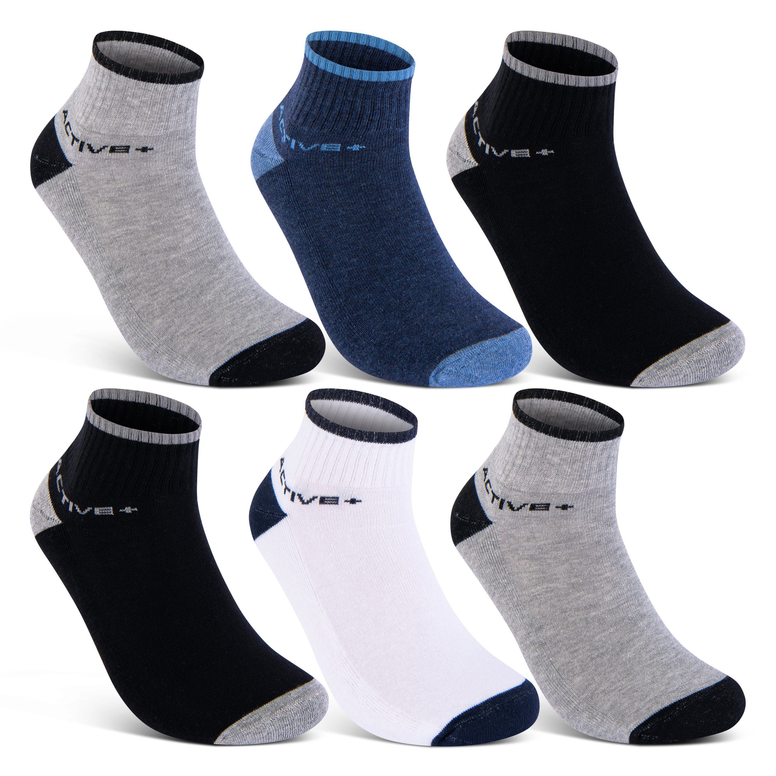 sockenkauf24 Sneakersocken 6 oder 12 Paar SPORT Socken Damen & Herren Sportsocken (6-Paar, 43-46) mit Frotteesohle Baumwolle - 16210 WP