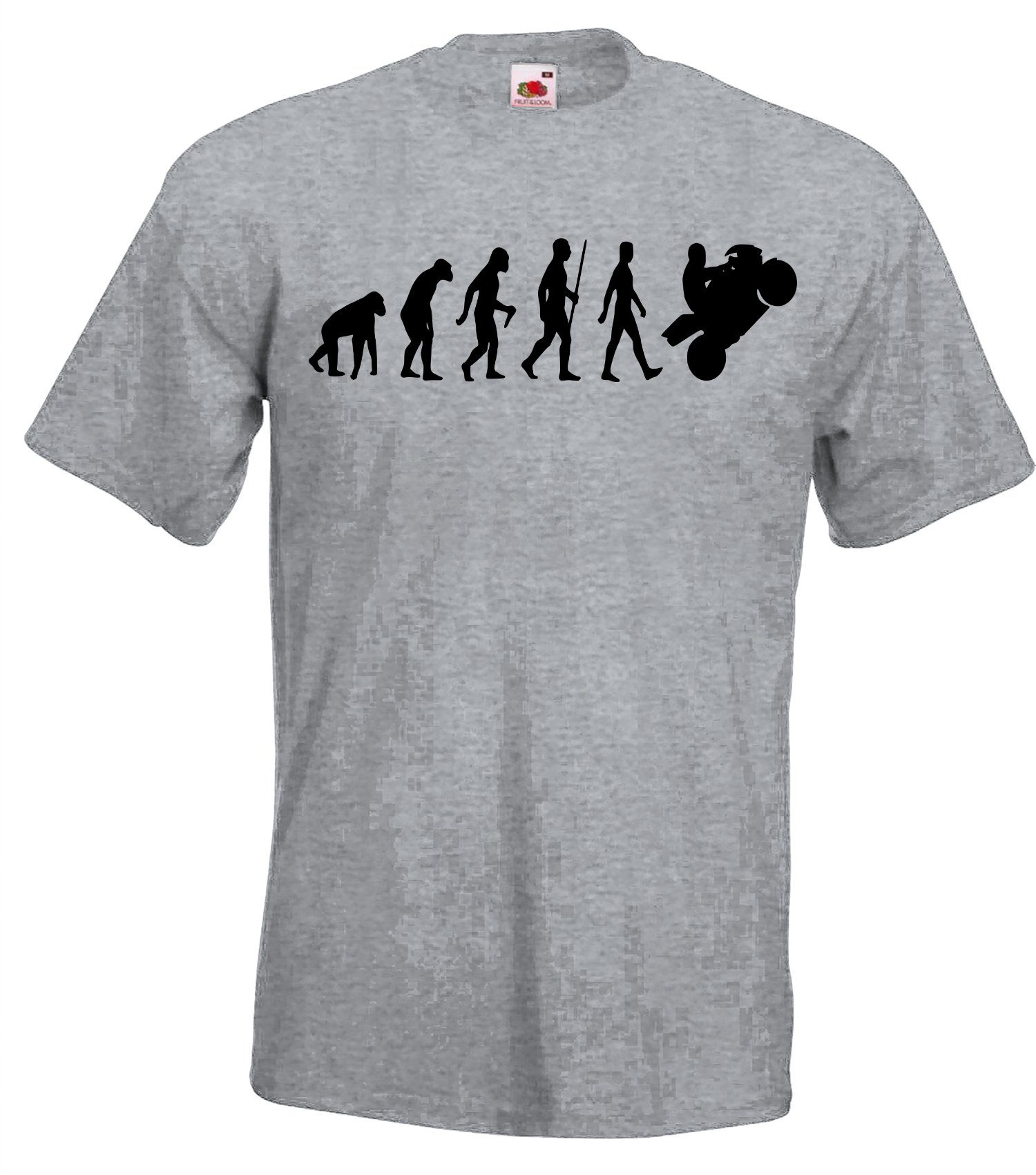 Youth Designz T-Shirt Evolution Motorrad Herren T-Shirt mit modischen Frontprint Grau