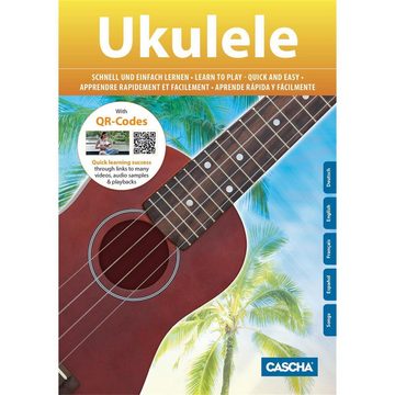 Cascha Ukulele Premium Mahagoni, Bundle, komplett mit Tasche, Buch und Plektren