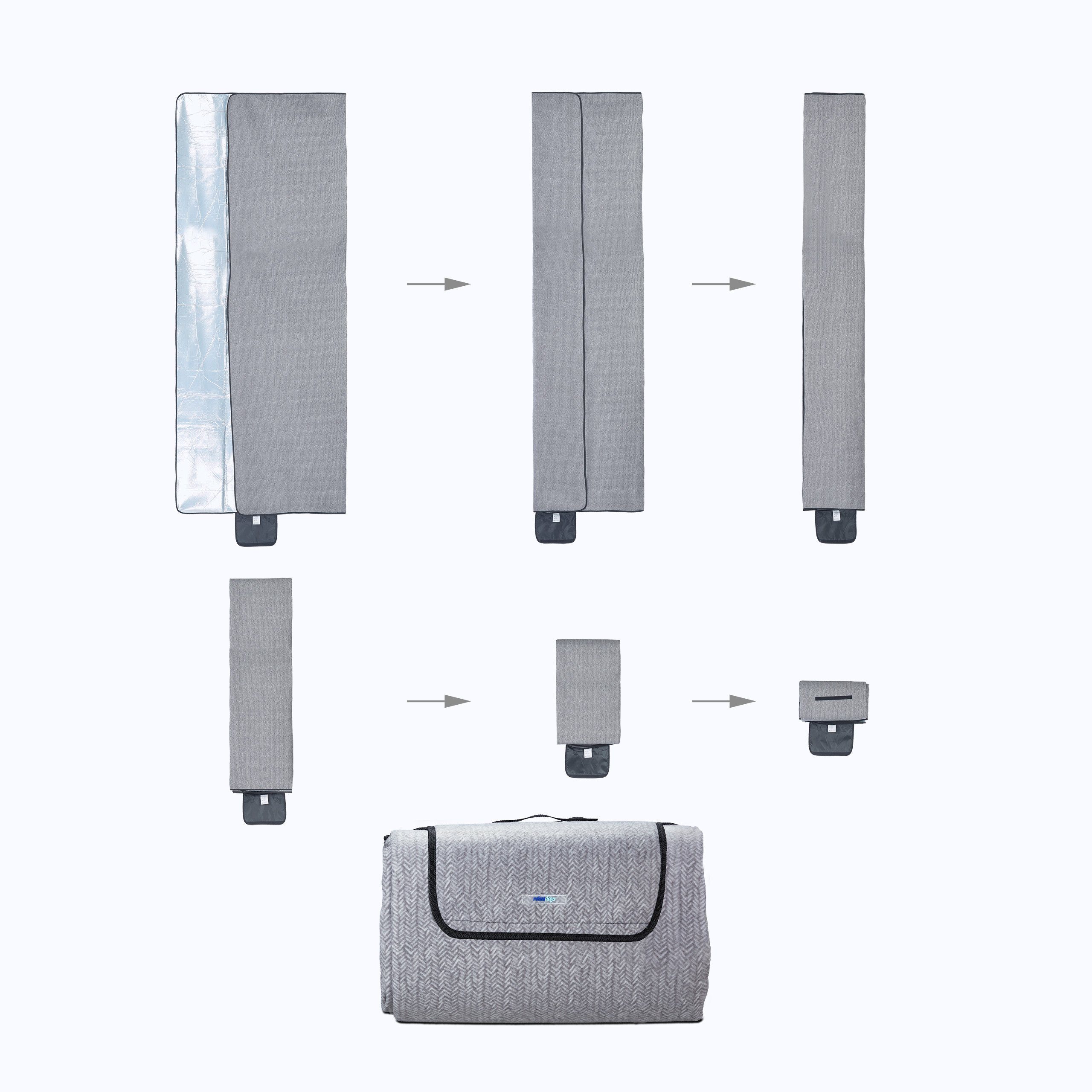 Picknickdecke XXL Picknickdecke 200x300 Fischgräte, relaxdays